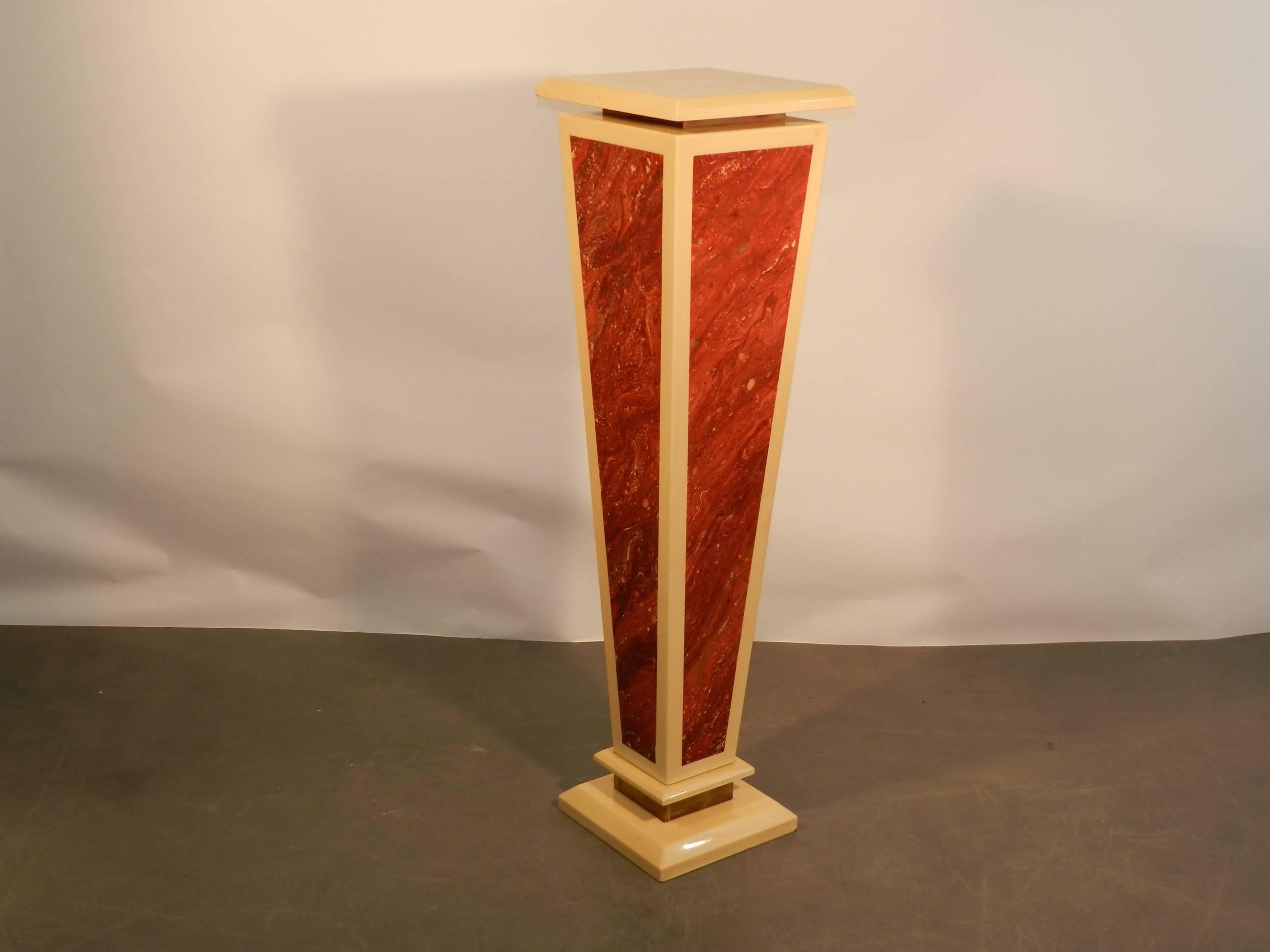 Maison Roméo, Lacquered Wood Pedestal, circa 1980 In Excellent Condition For Sale In Saint-Ouen, FR