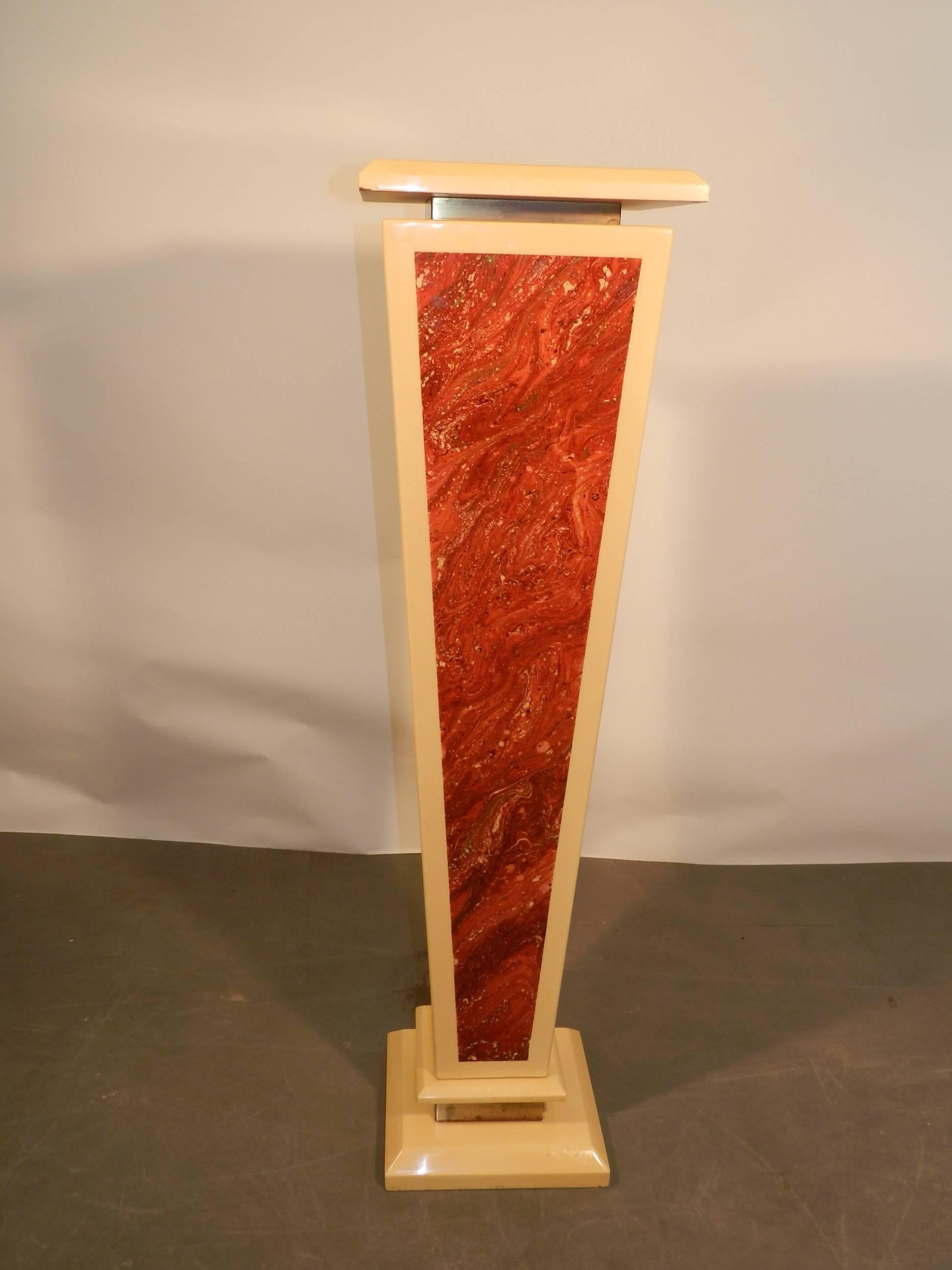 Late 20th Century Maison Roméo, Lacquered Wood Pedestal, circa 1980 For Sale