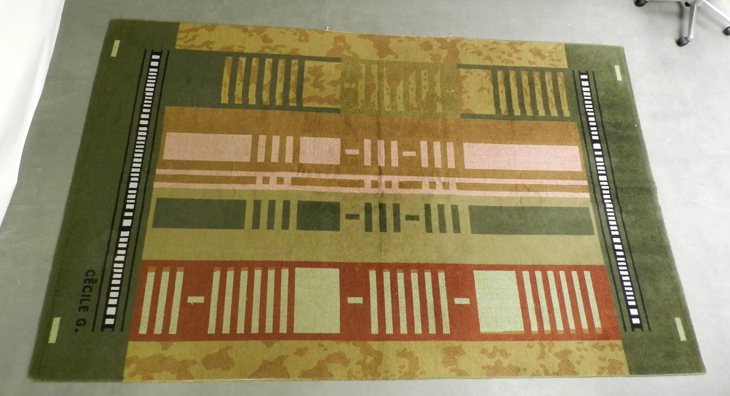 Late 20th Century Cecile G, D'Aubusson Woolen Carpet, circa 1980