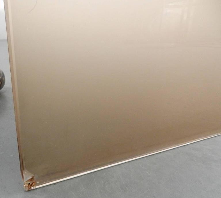 Engraved Pink Tinted Glass Panel, circa 1940 For Sale at 1stDibs