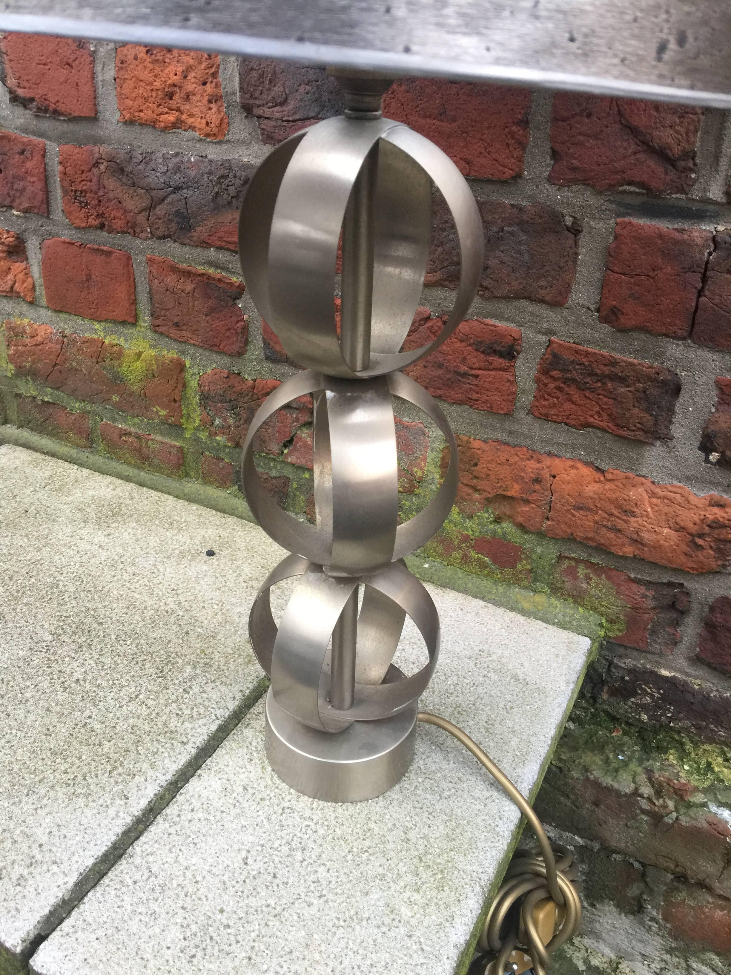 Modern Set of Four Steel Table Lamps, circa 1970-1980 For Sale