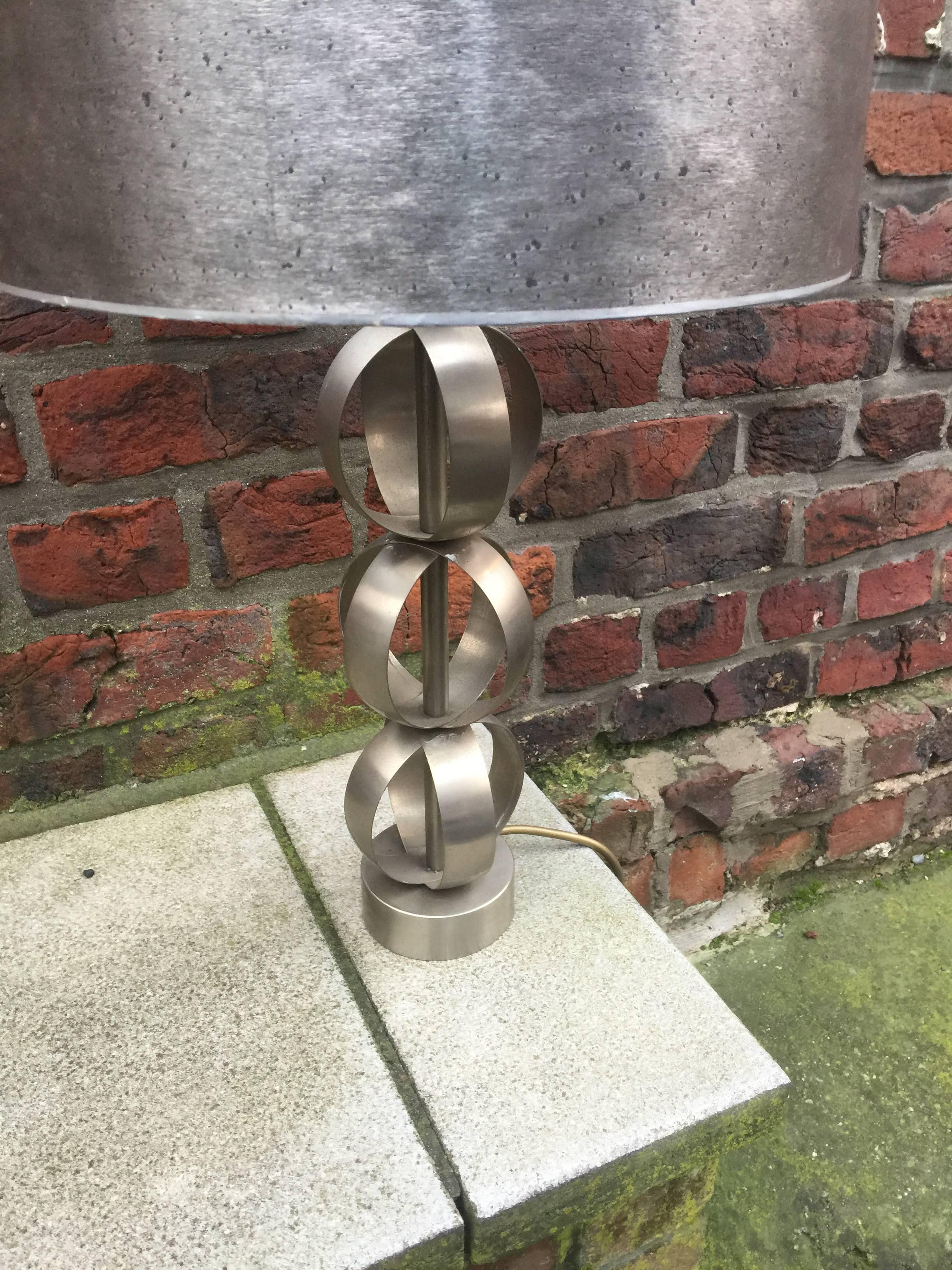 Set of Four Steel Table Lamps, circa 1970-1980 In Good Condition For Sale In Saint-Ouen, FR
