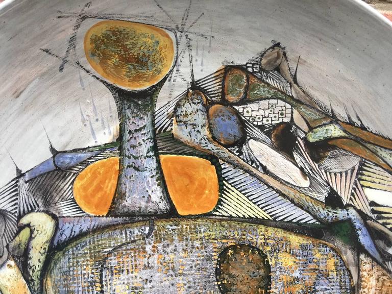 Pierre Saint Paul, large ceramic platter, Signed, Sant Vicens, circa