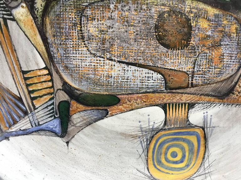 Pierre Saint Paul, large ceramic platter, Signed, Sant Vicens, circa