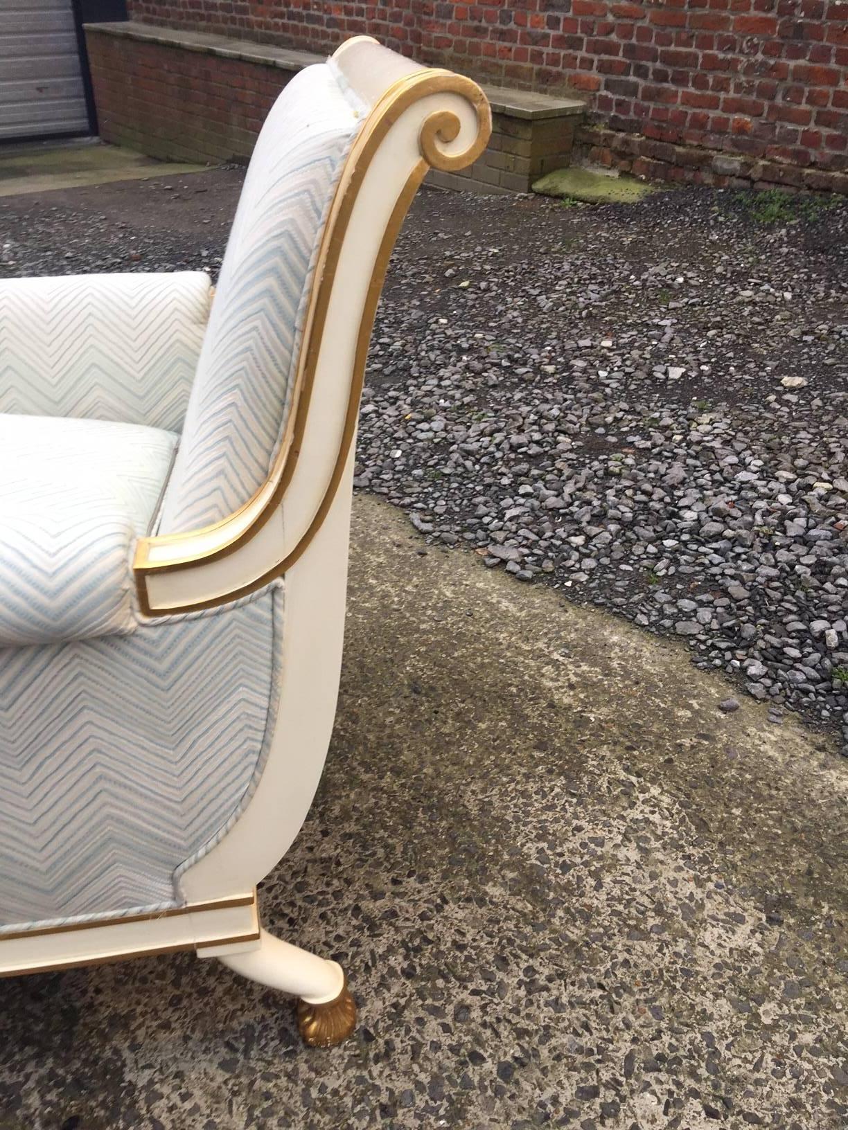 Maison Romeo, Large Neoclassical Bergère Chair, circa 1980 In Excellent Condition For Sale In Saint-Ouen, FR
