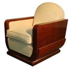 Two Normandie French Art Deco Armchairs by Gaston Poisson