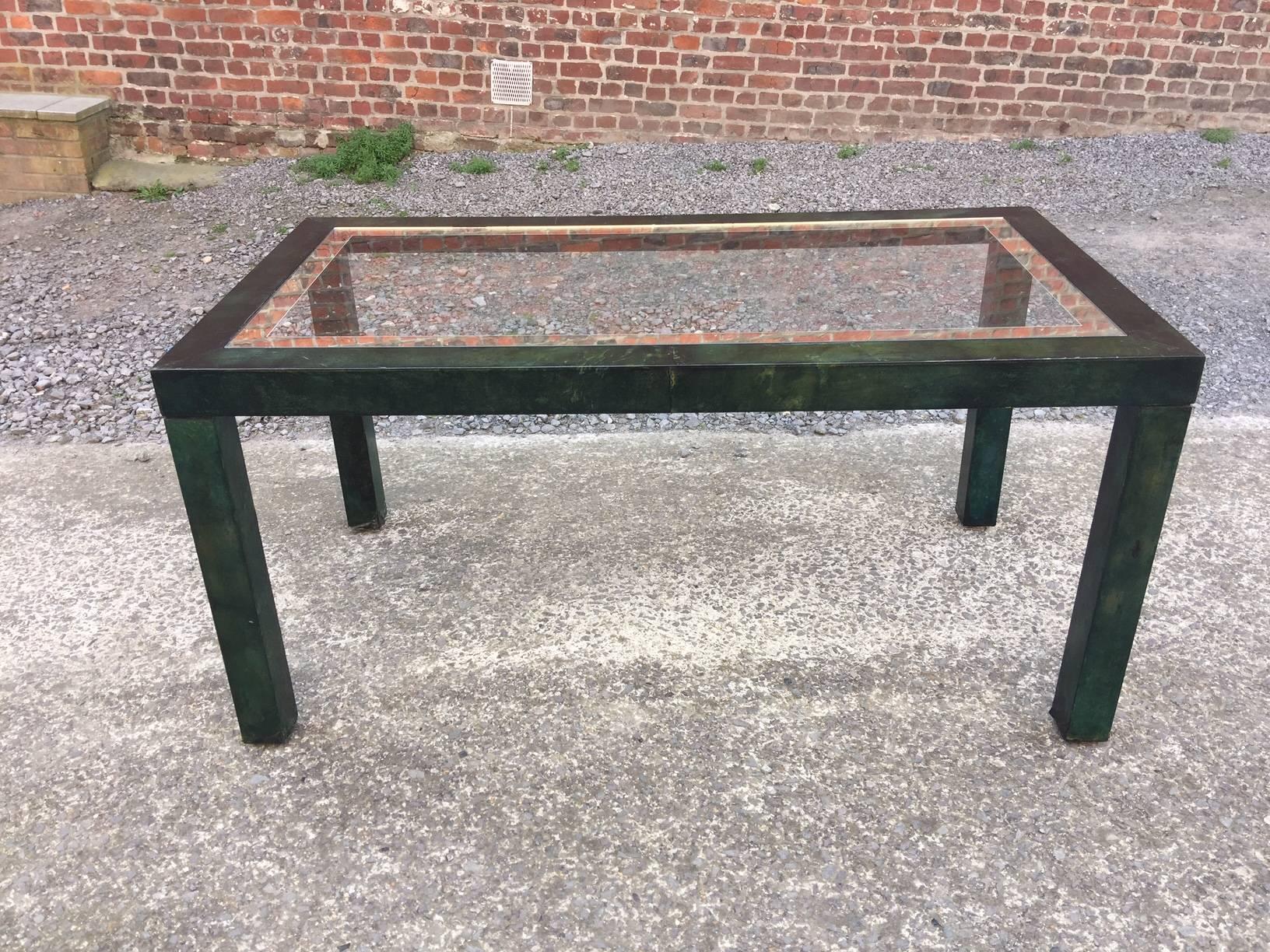 20th Century Aldo Tura Lacquered Parchment Center or Dining Table For Sale