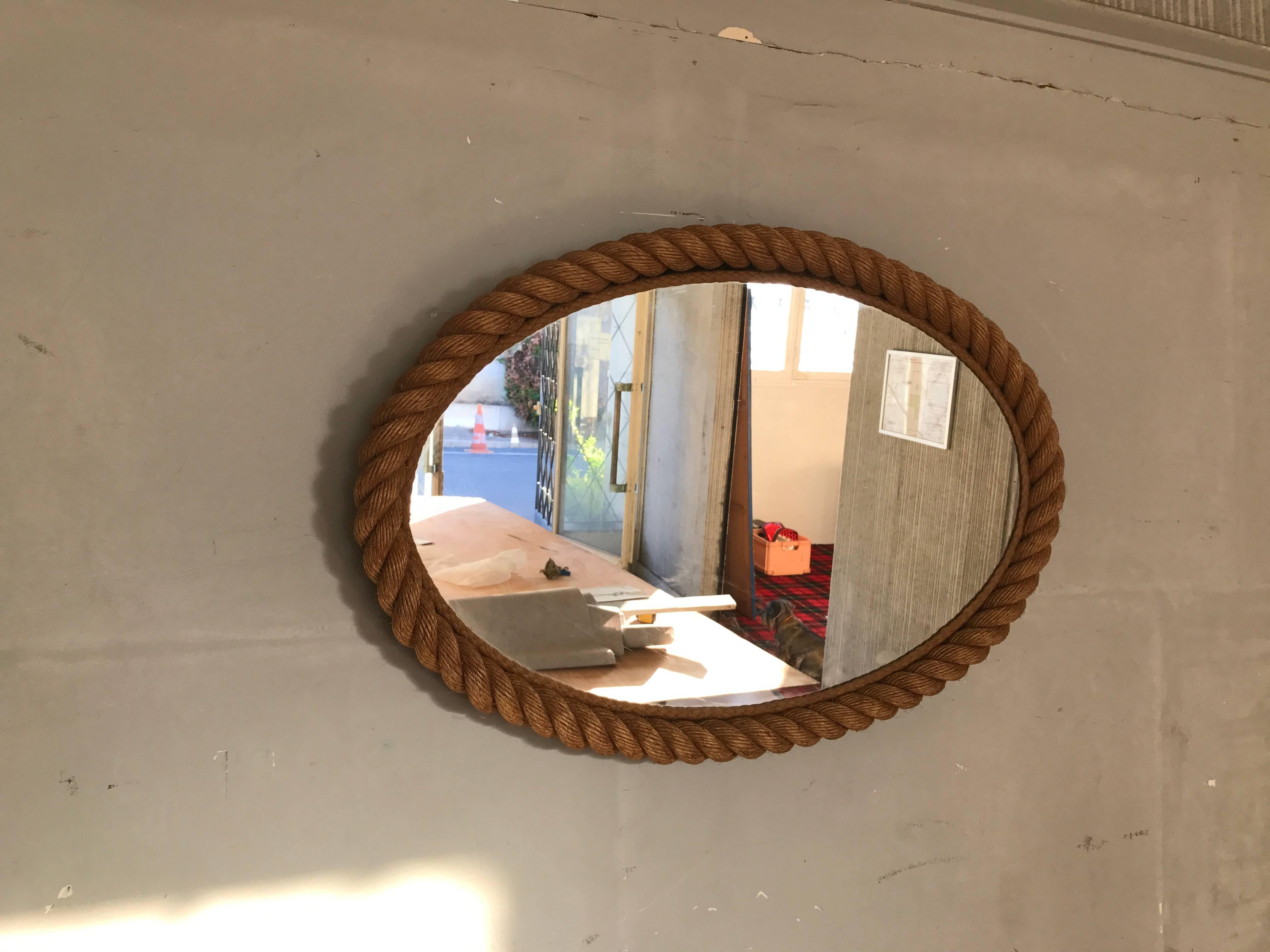 Oval rope mirror, circa 1950.