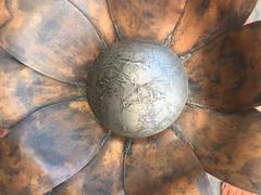 Hoher Wandleuchter aus Messing und Kupfer, um 1970