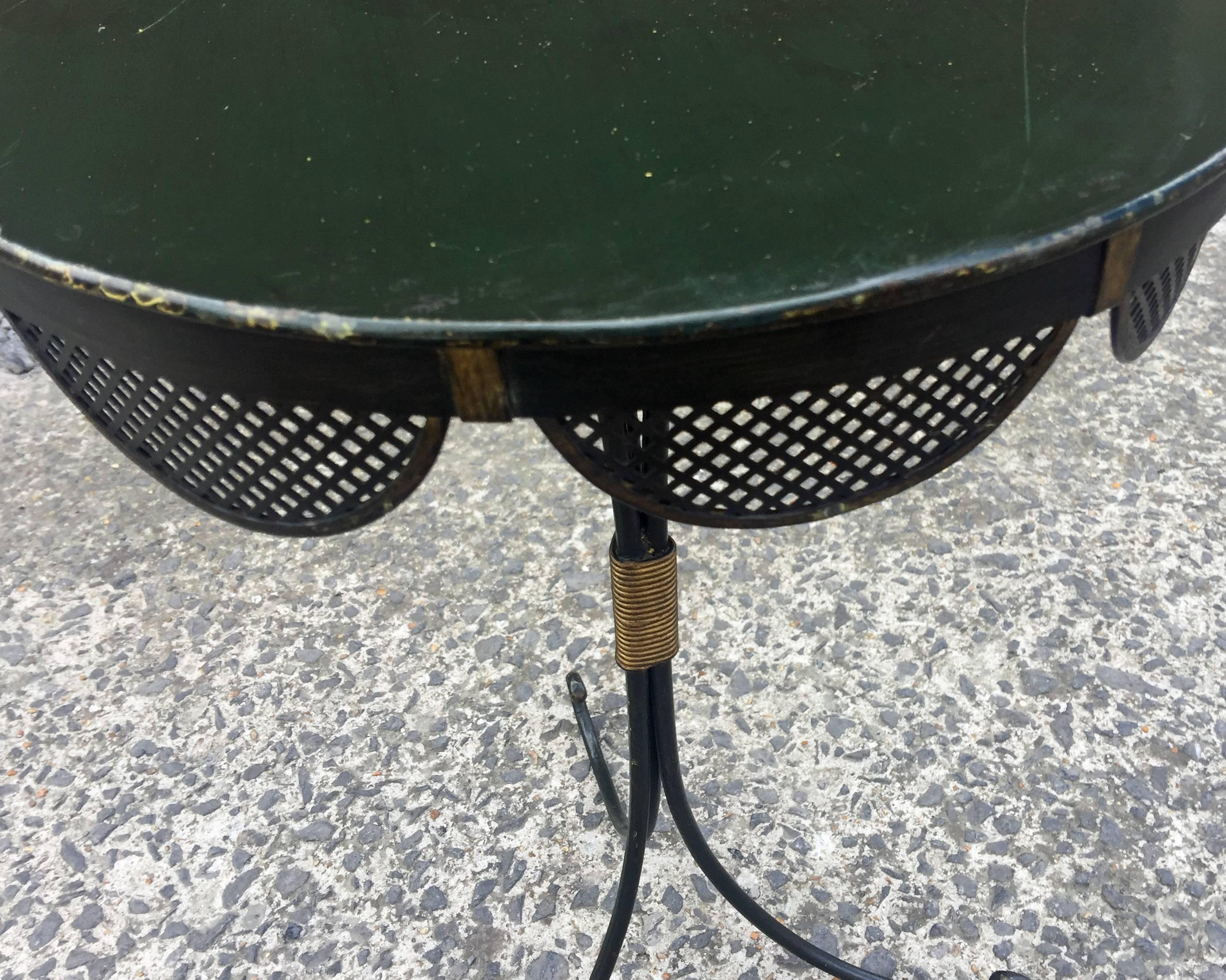 Italian in the style of Emilio Terry , Lacquered Iron Gueridon, circa 1950 For Sale