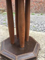 Art Deco Oak and Leather Gueridon, circa 1930