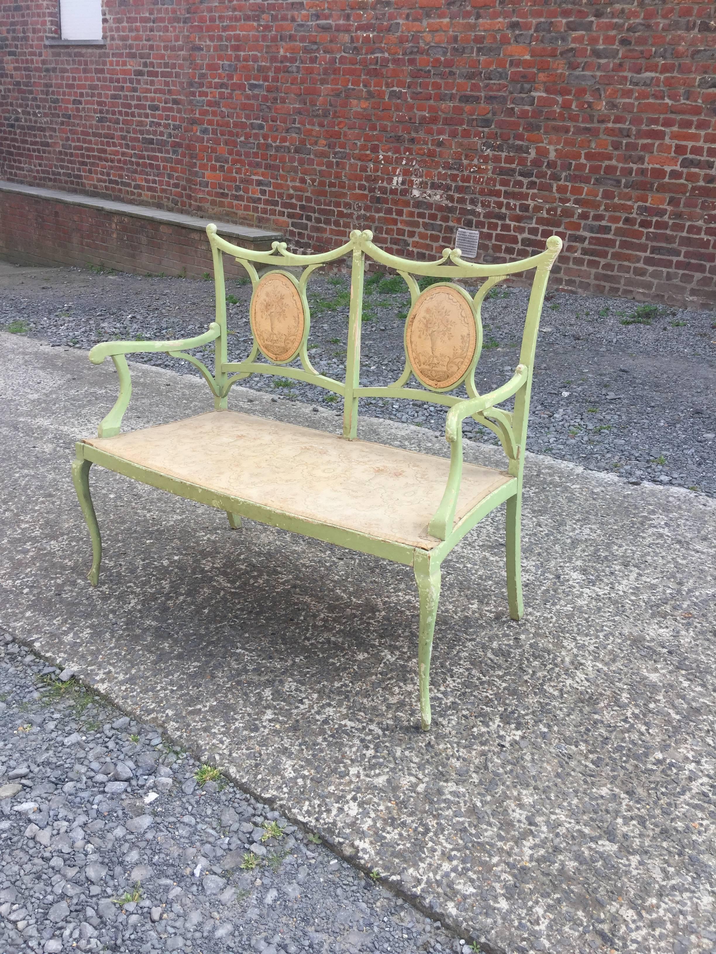 Lovely Art Nouveau bench in lacquered wood, circa 1900.
To be restored.