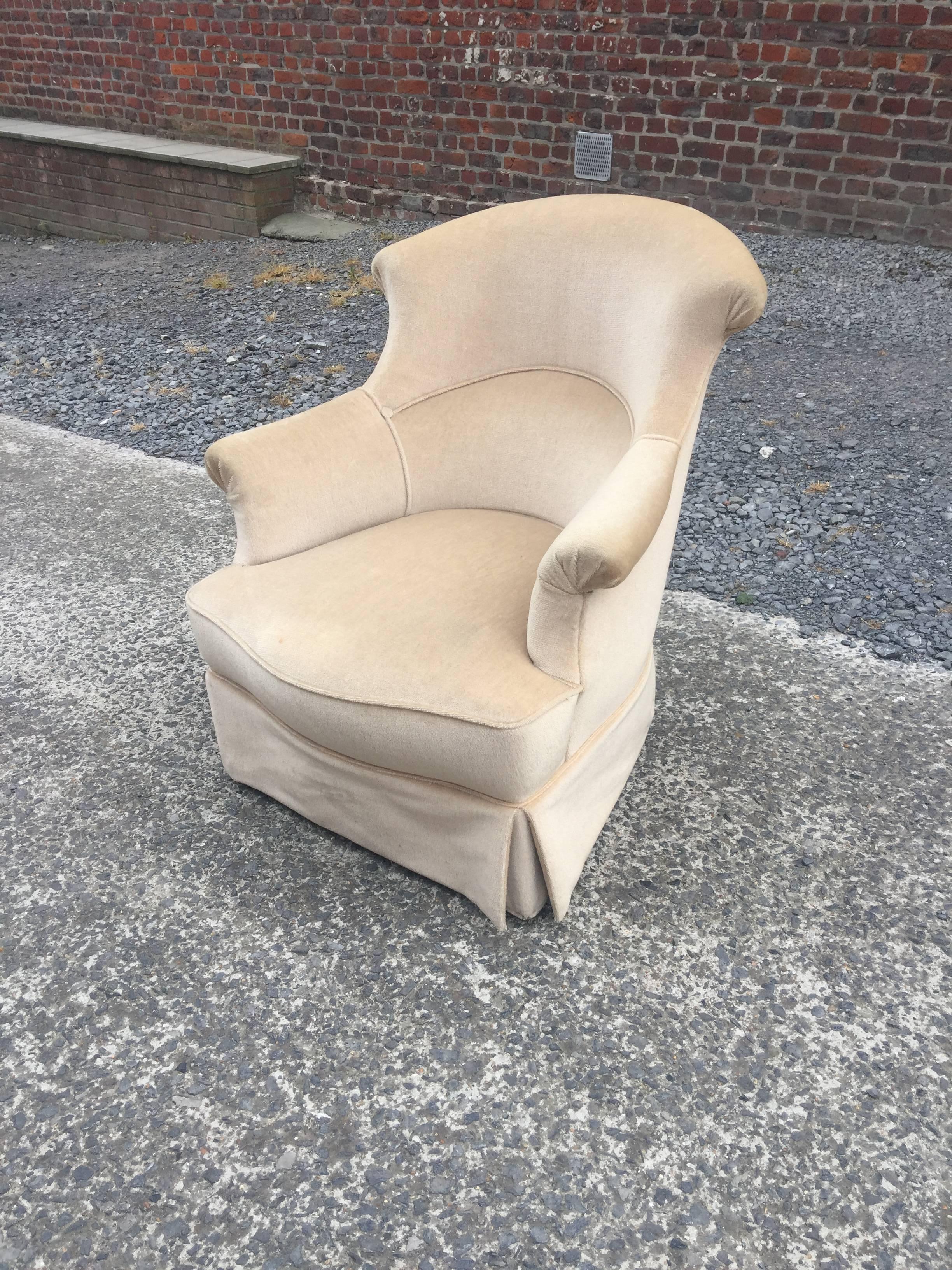 Pair of Art Deco Armchairs, Napoleon 3 Style, circa 1950 In Good Condition In Saint-Ouen, FR