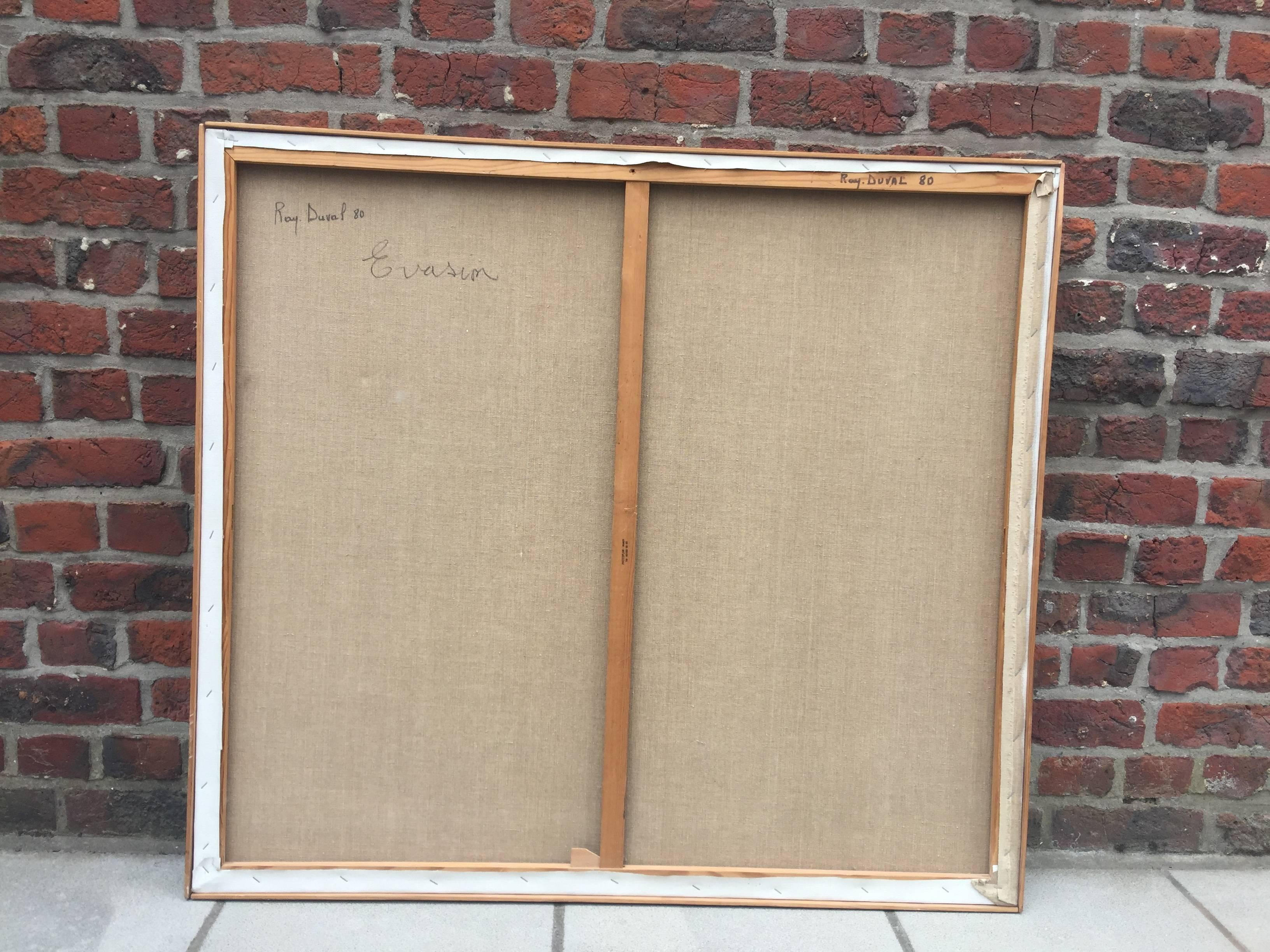 Raymonde Duval, „Evasion“, Öl auf Leinwand Signiert und datiert, 1980 (Geölt) im Angebot