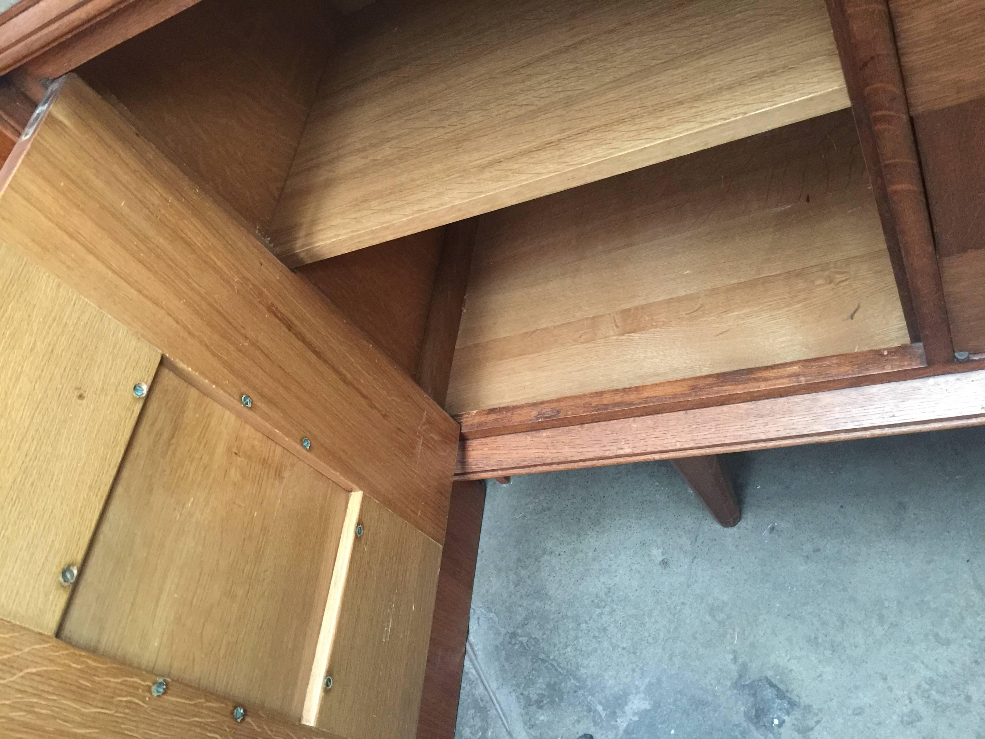 Mid-Century Modern 1950 Sideboard in Oak and Ceramic For Sale