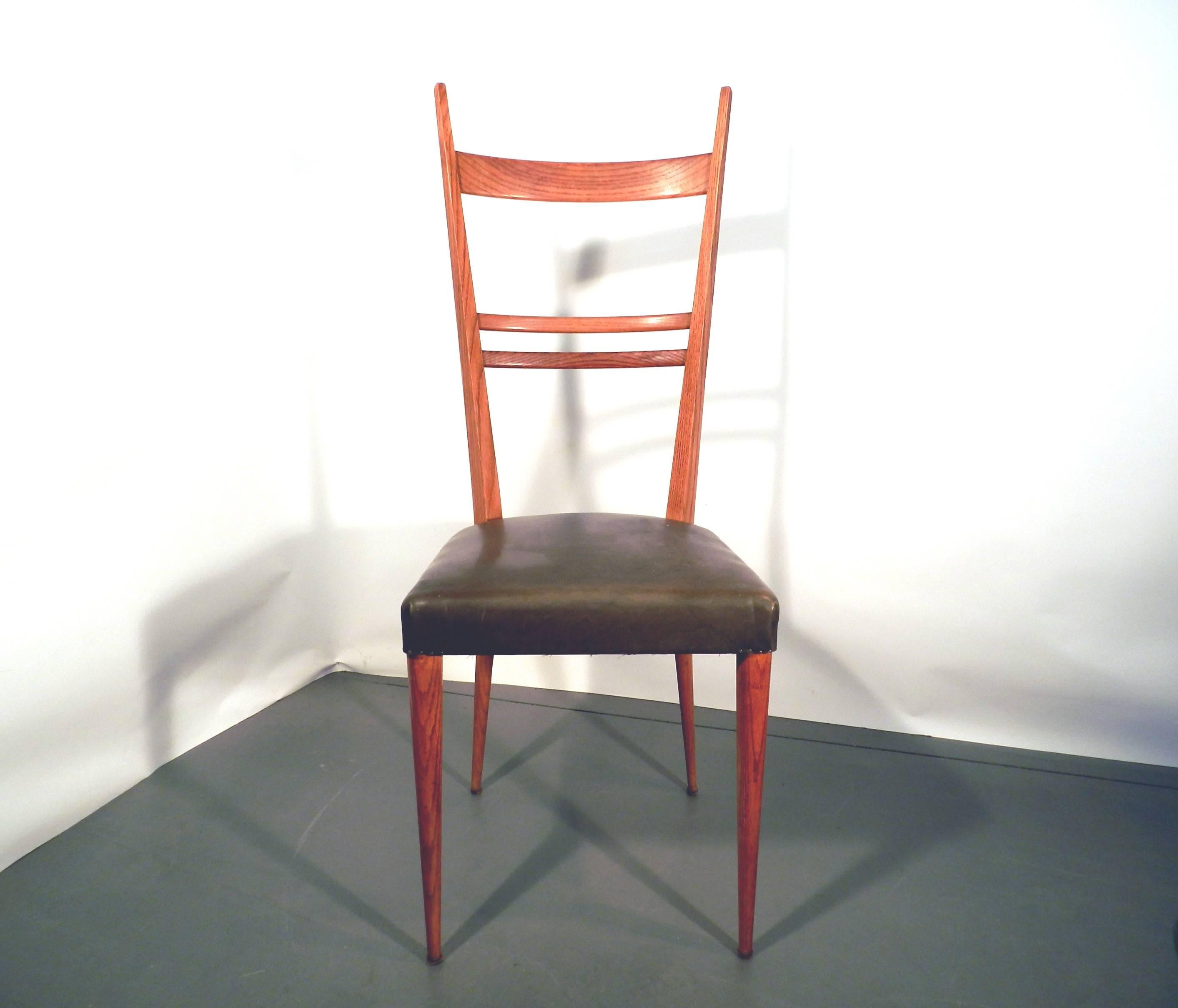 Gio Ponti 'in the style of' set of 12 ashwood chairs, Edition Roset.