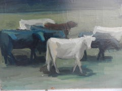 Paul Georges Klein, "Taureaux" Óleo sobre lienzo Firmado P.Klein