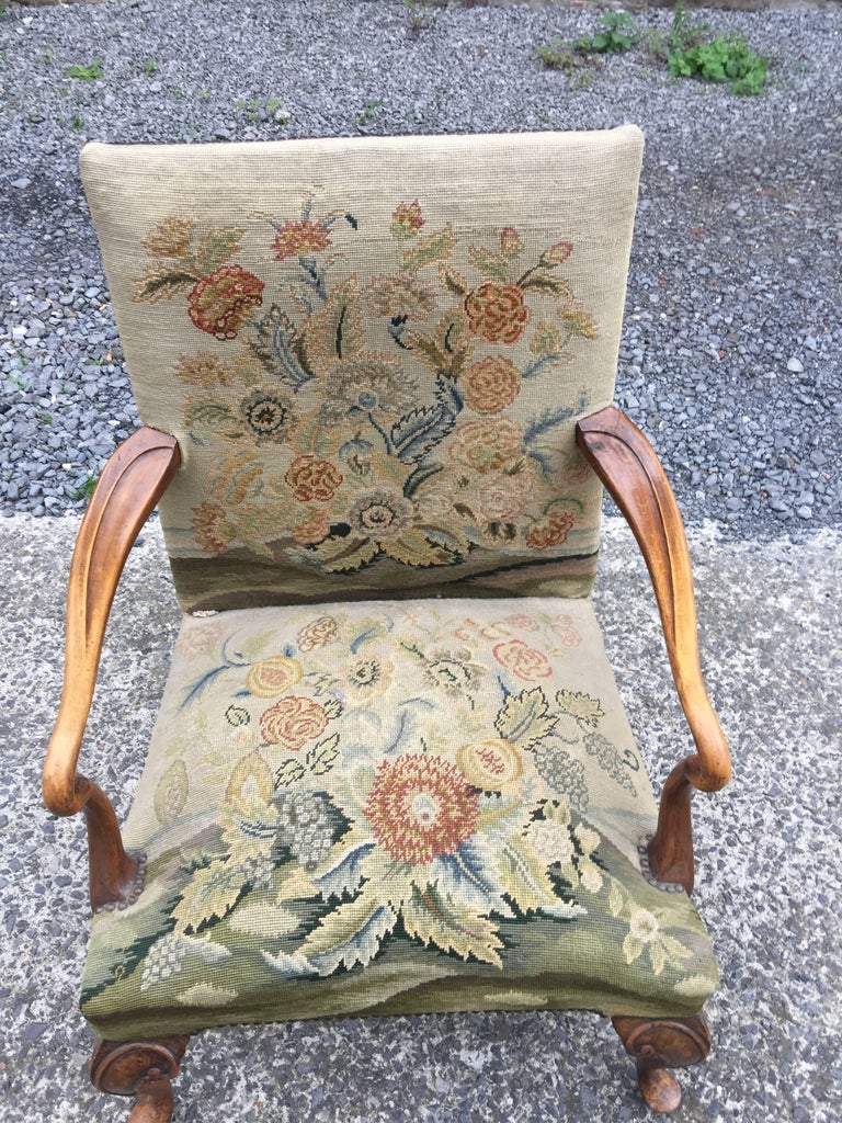 Queen Anne Armchair in Carved Wood and Tapestry, Beginning of 20th Century  For Sale at 1stDibs | queen anne arm chair, queen anne chair covers, queen  anne armchairs, image size:768x1024