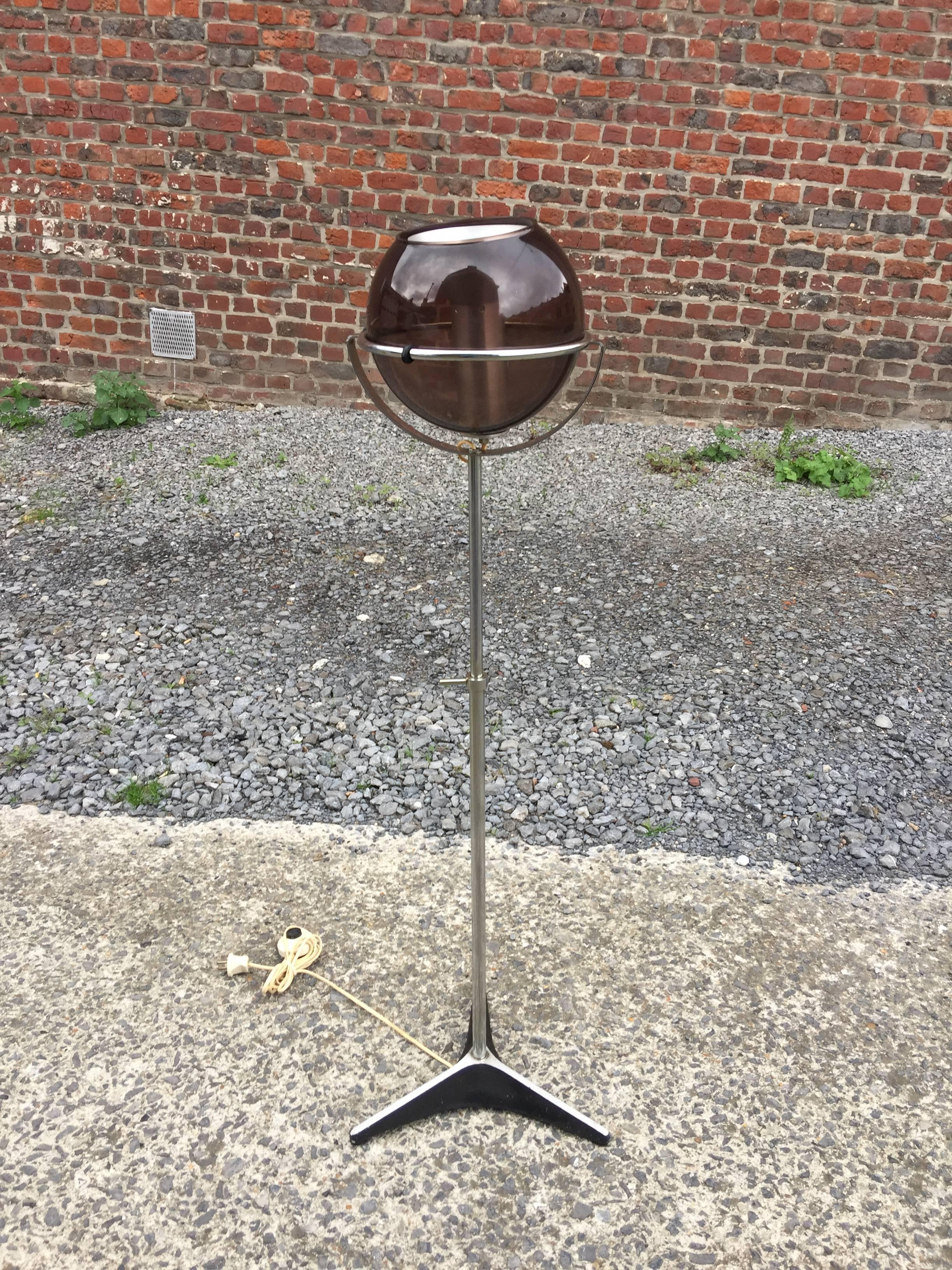 Mid-Century Modern Frank Ligtelijn for RAAK, Floor Lamp with Adjustable Globe, 1960s For Sale
