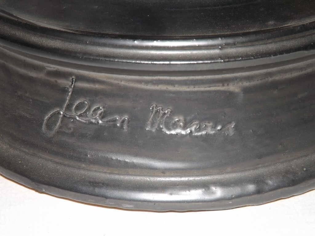Jean Marais, très grande théière en grès émaillé, signée, vers 1960.