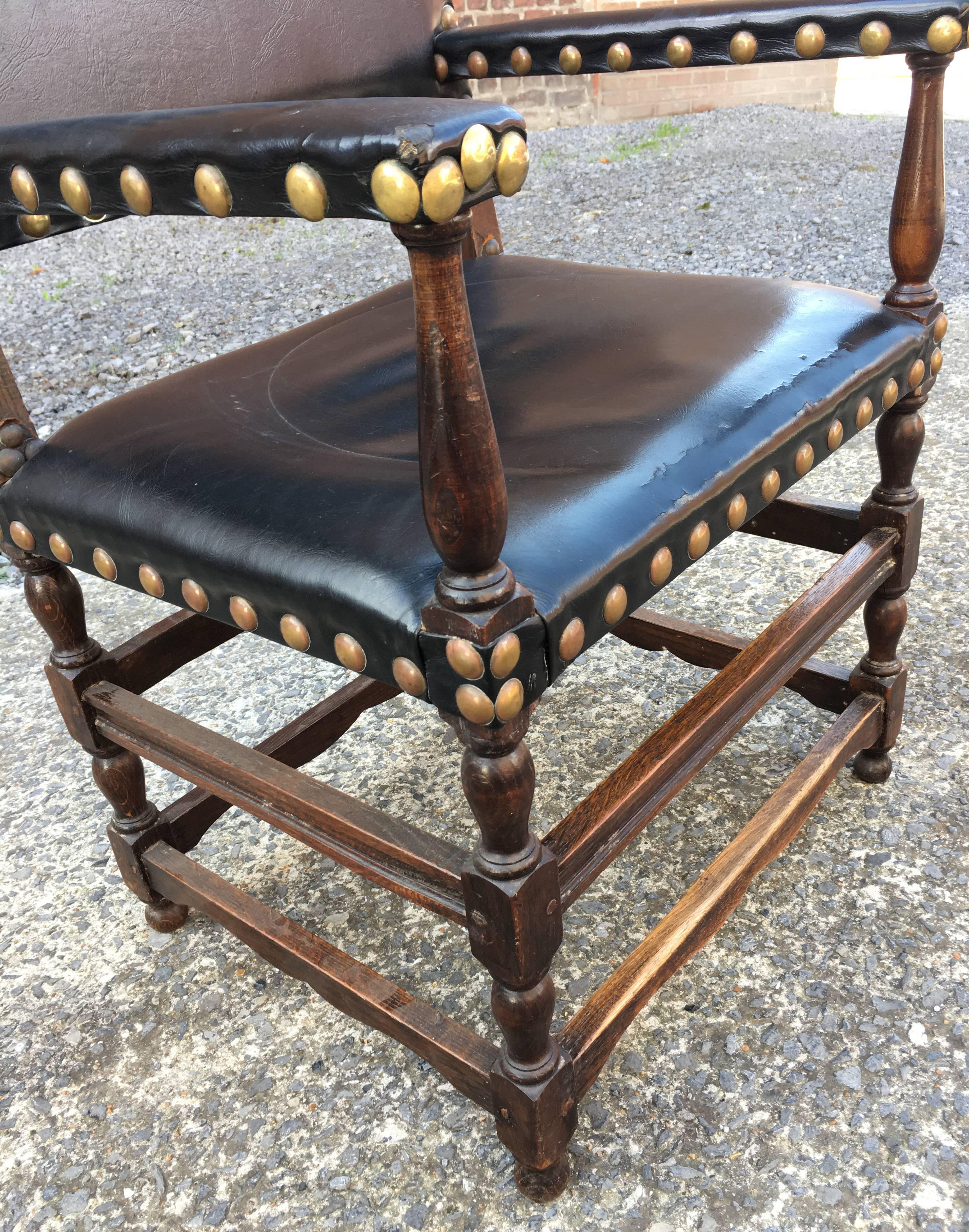 2 Louis XIII Style Armchairs circa 1900 2 Different Models Sold Individually In Good Condition For Sale In Saint-Ouen, FR