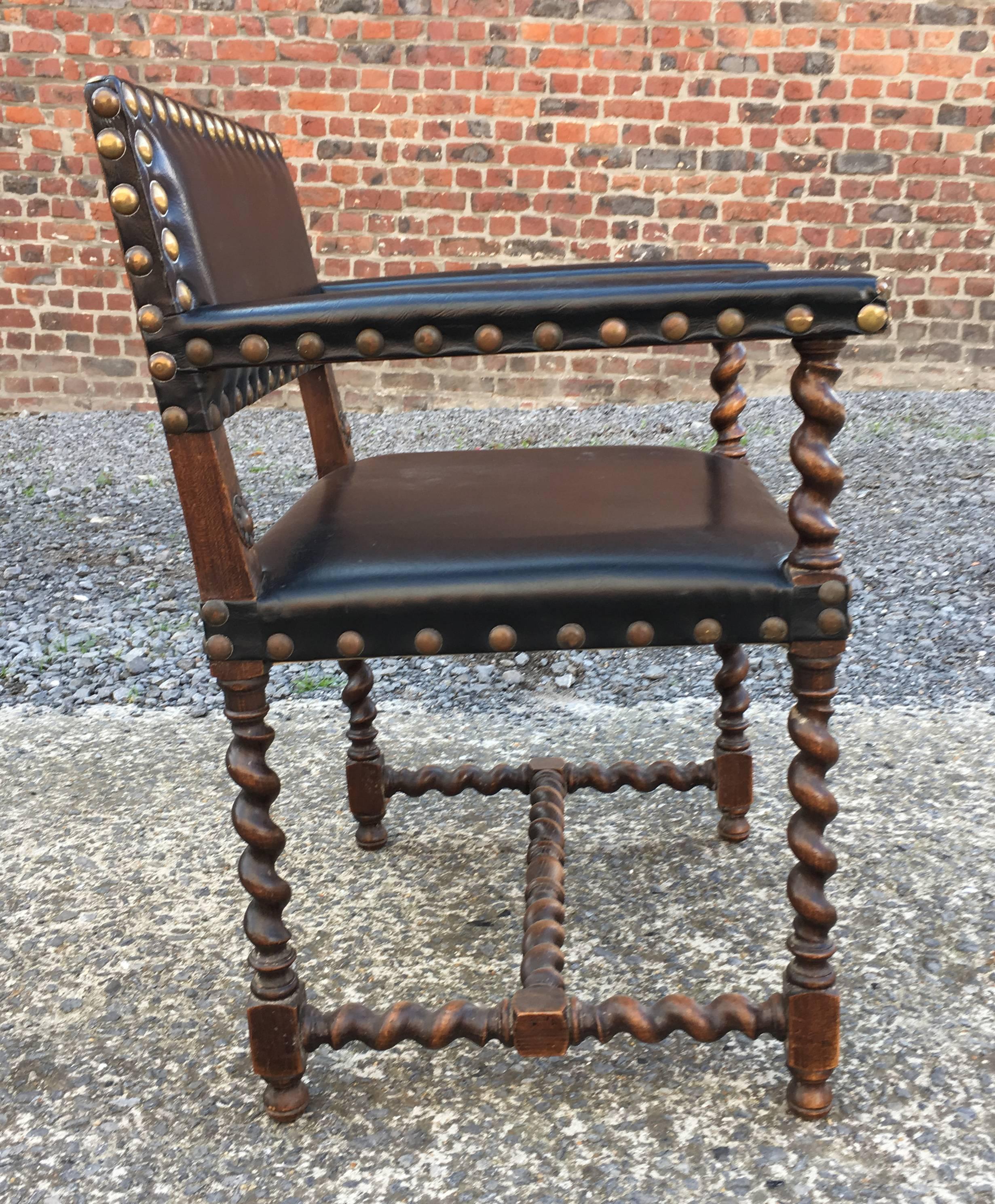 2 Louis XIII Style Armchairs circa 1900 2 Different Models Sold Individually For Sale 2