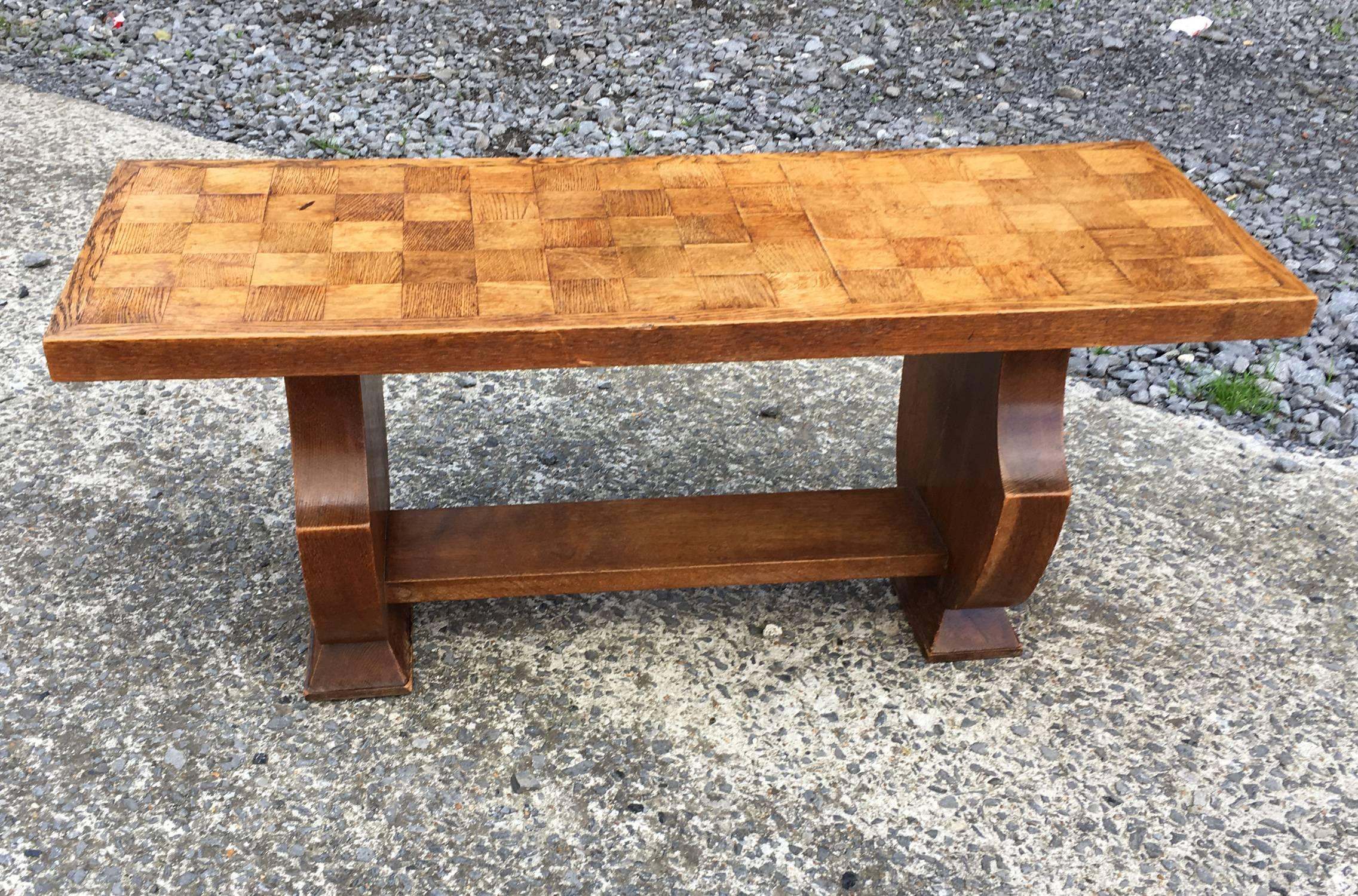 French In the Style of Jean Charles Moreux, Oak Coffee Table, circa 1940