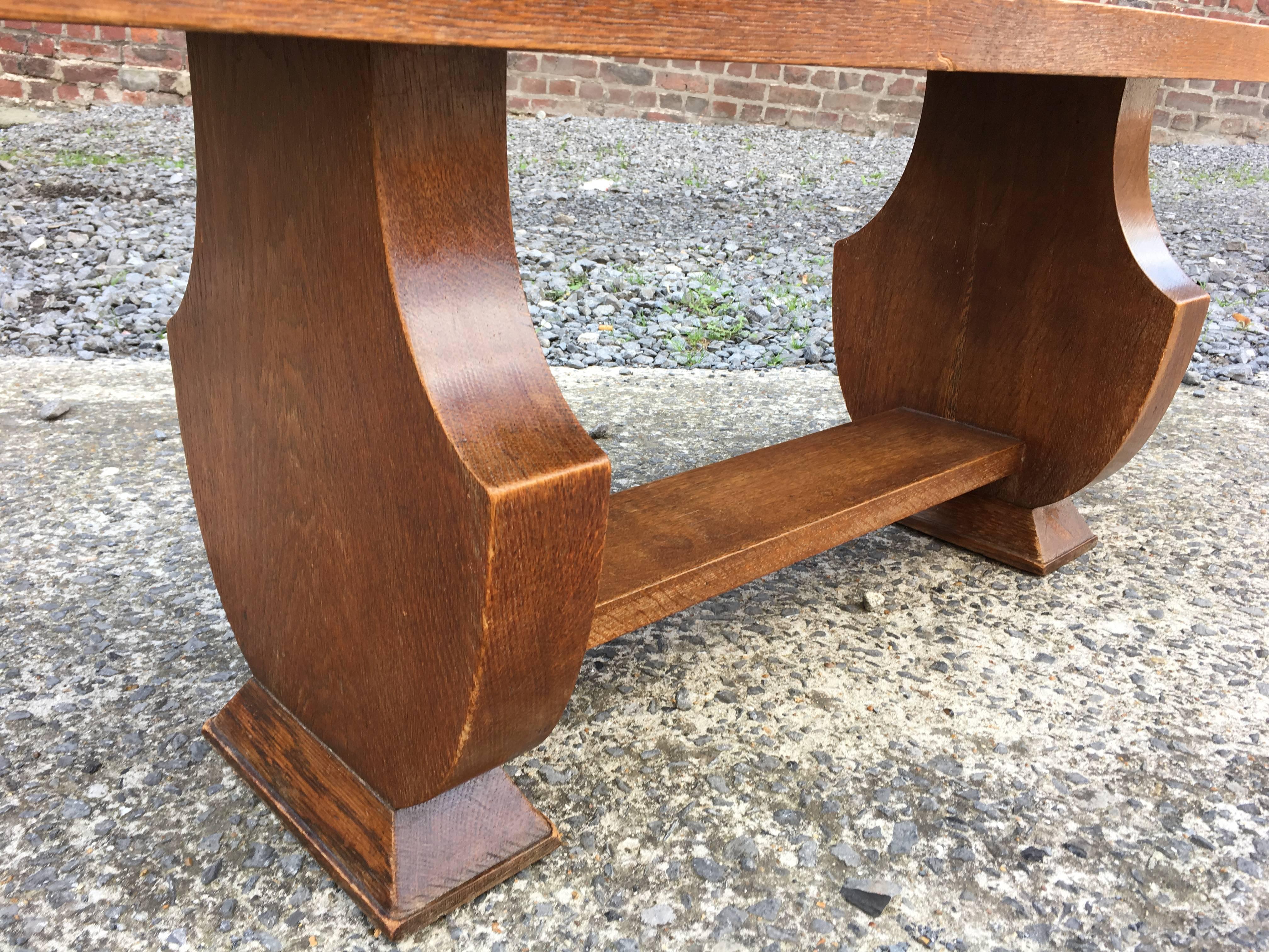 In the Style of Jean Charles Moreux, Oak Coffee Table, circa 1940 1