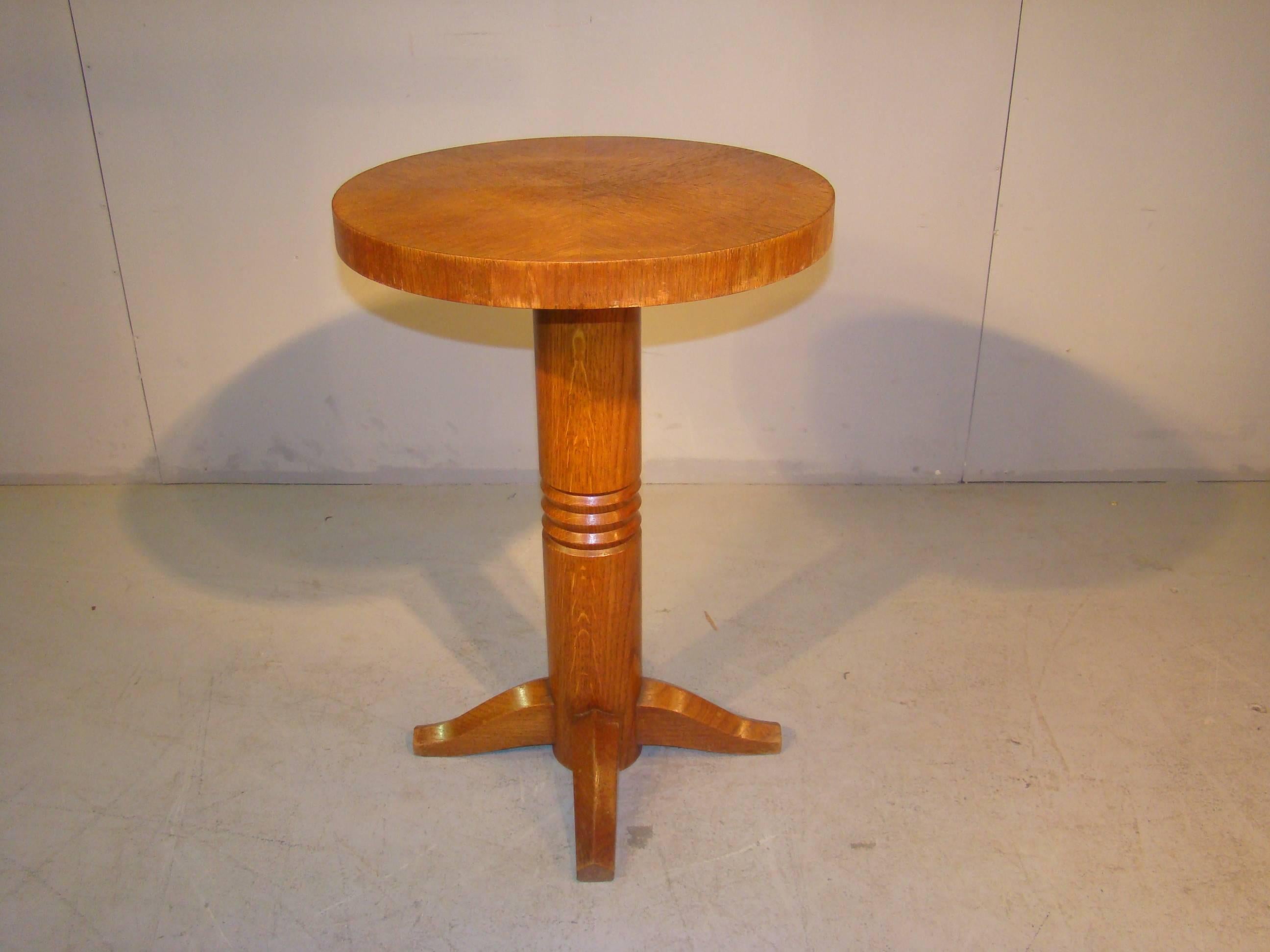 Art Deco Oak Gueridon, circa 1940, in the Style of Charles Dudouyt For Sale 2
