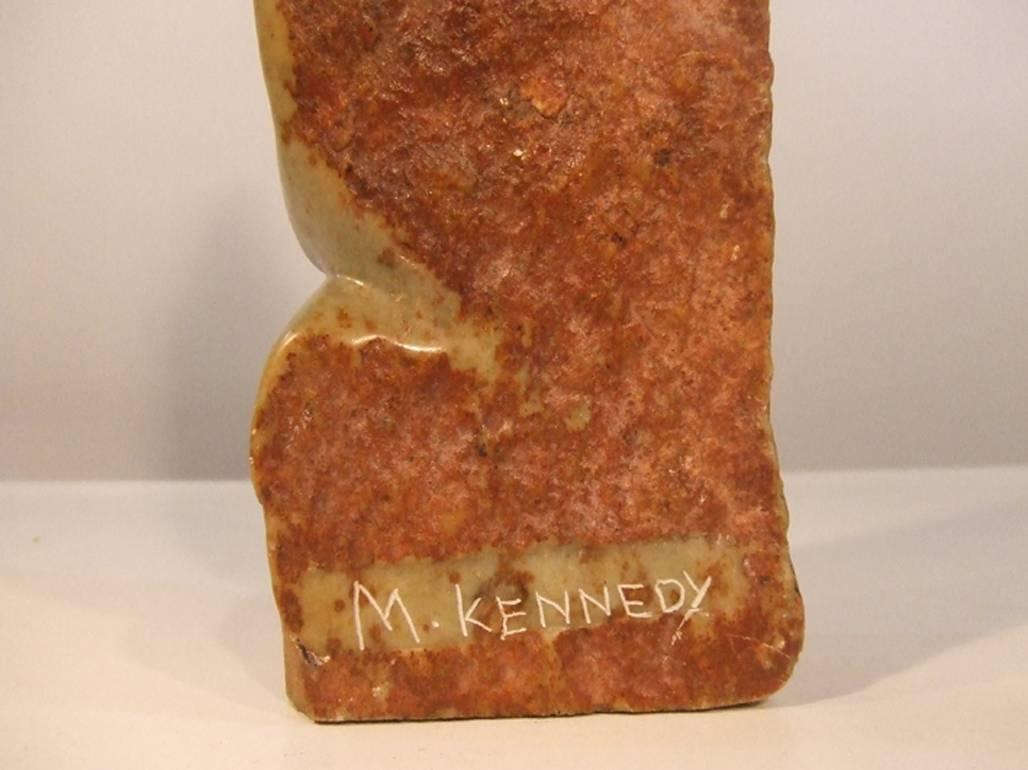 Mid-Century Modern M. Kennedy, Marble Sculpture, circa 1970 Signed For Sale