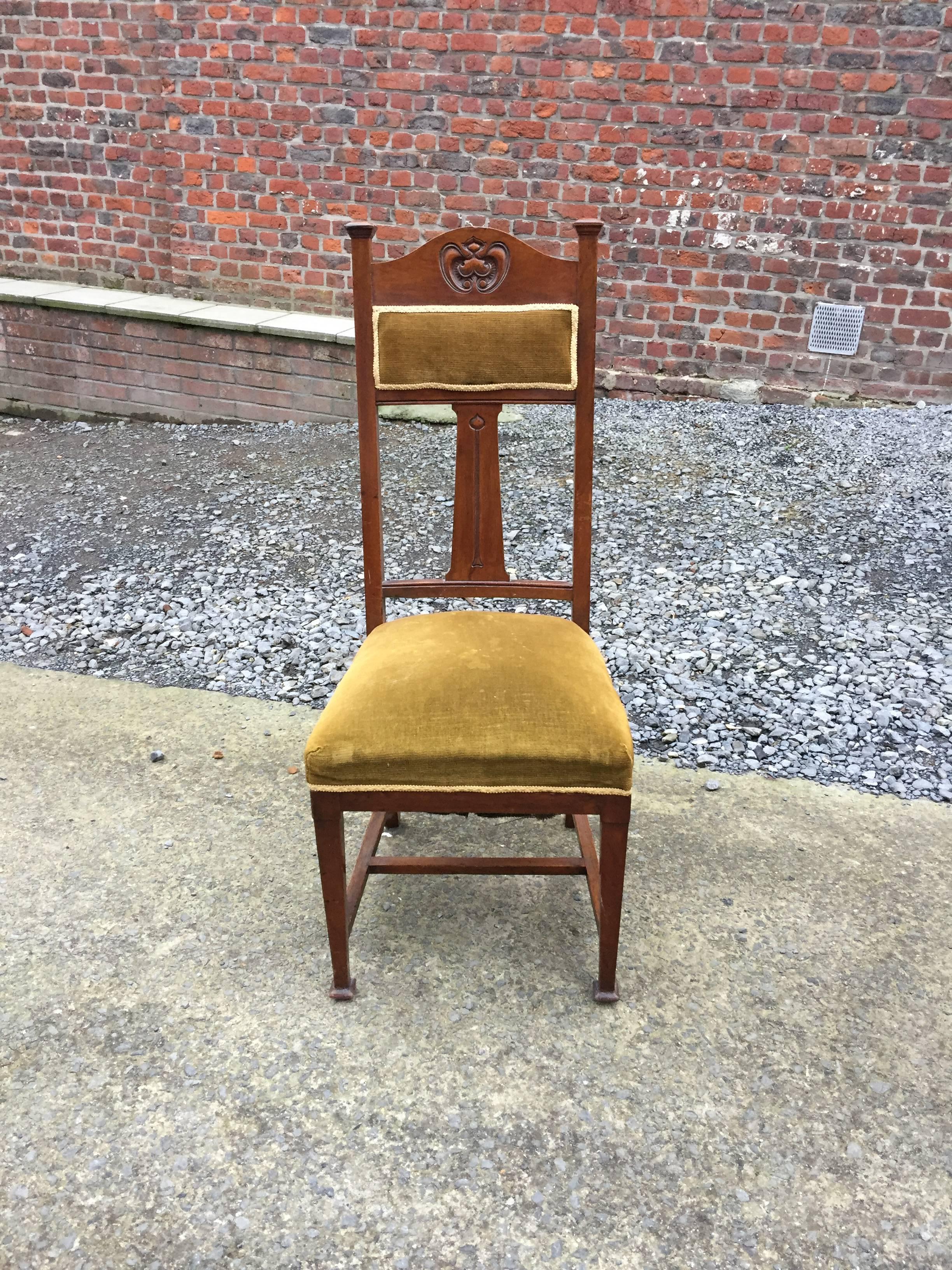 Set of Six Art Nouveau Mahogany Chairs, circa 1900 For Sale 2