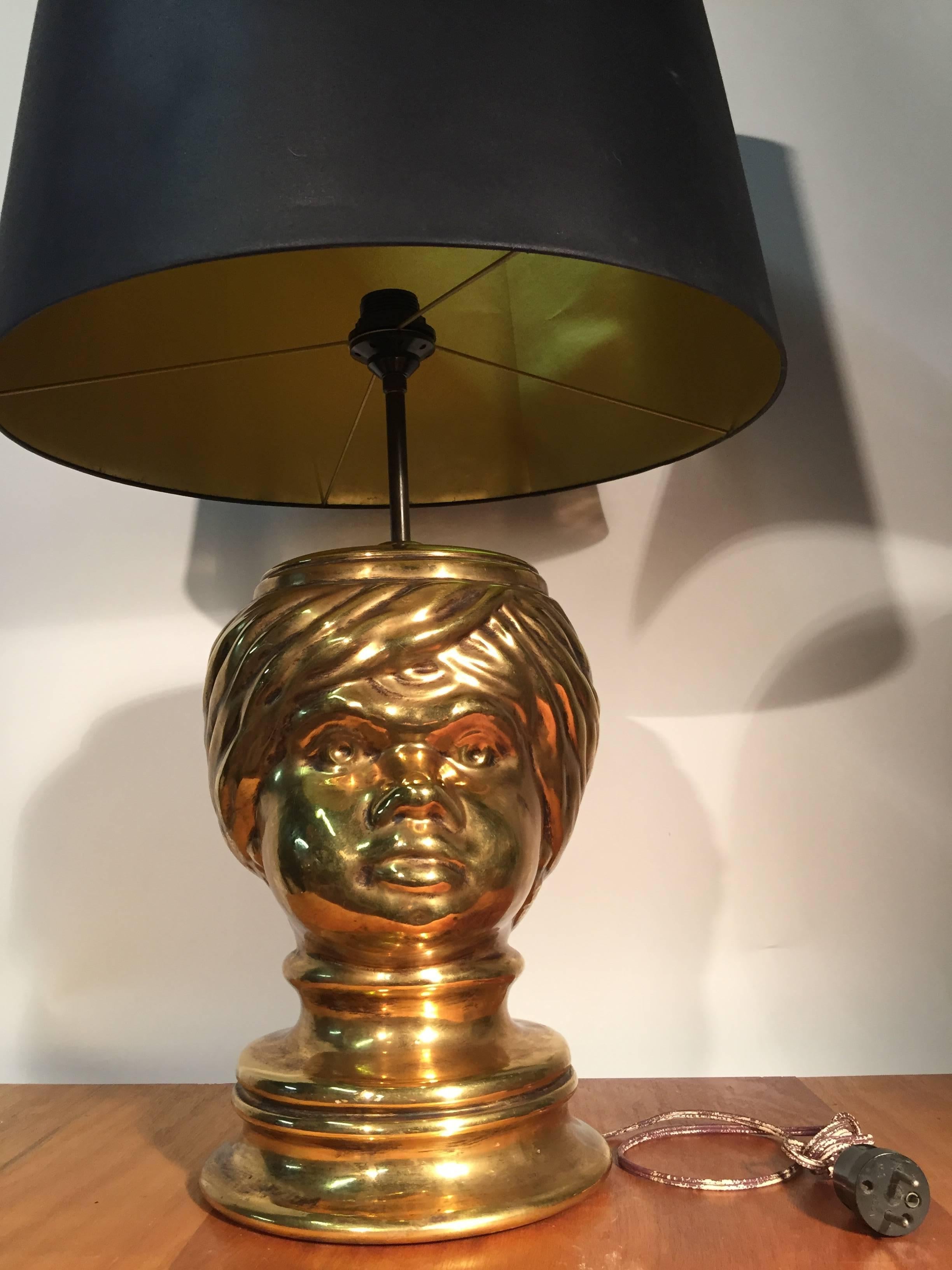 Italian Piero Fornasetti, Pair of Table Lamp in Céramic For Sale