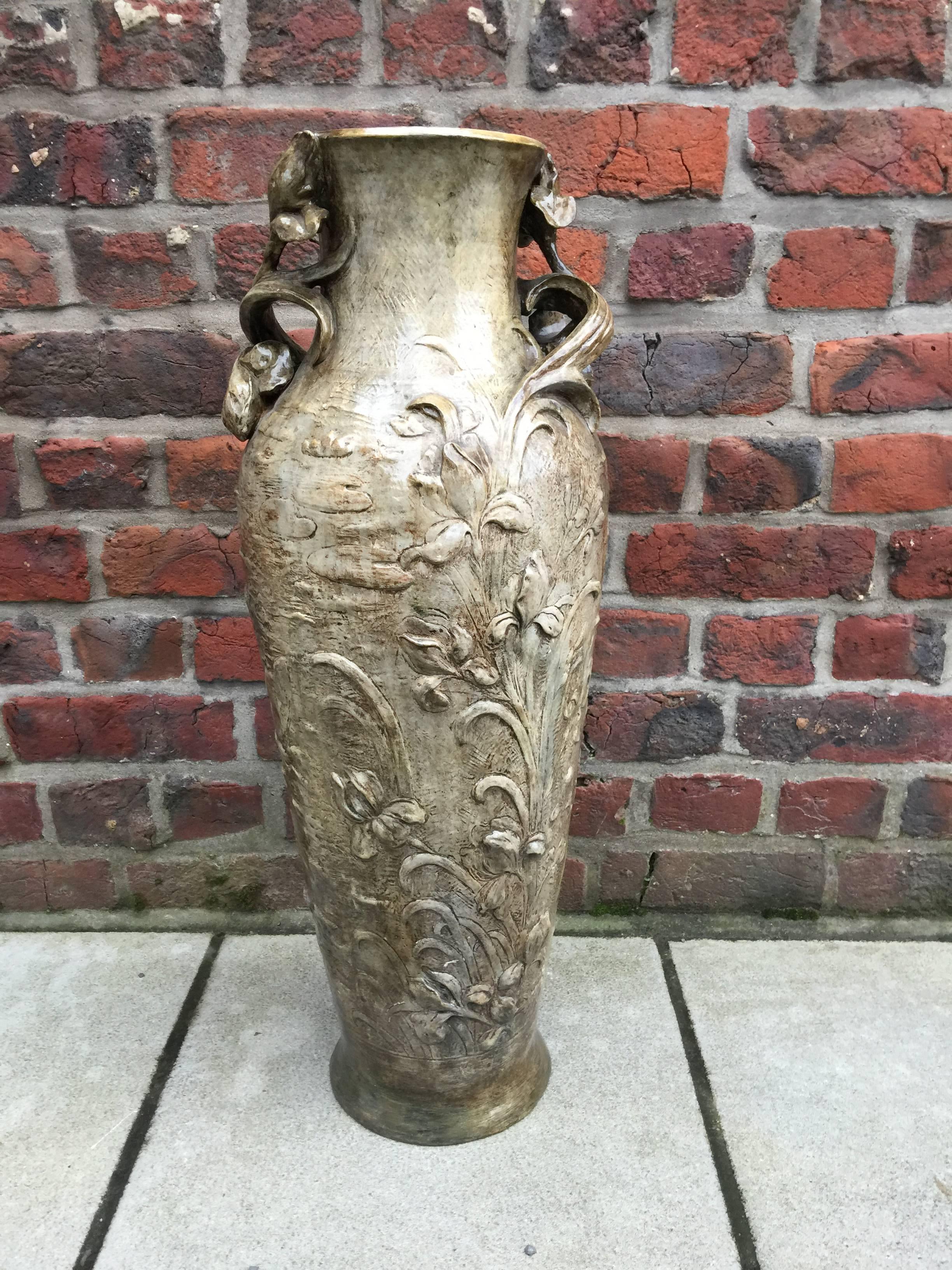 Austrian Friedrich Goldscheider Attributed Large Symbolist Vase 