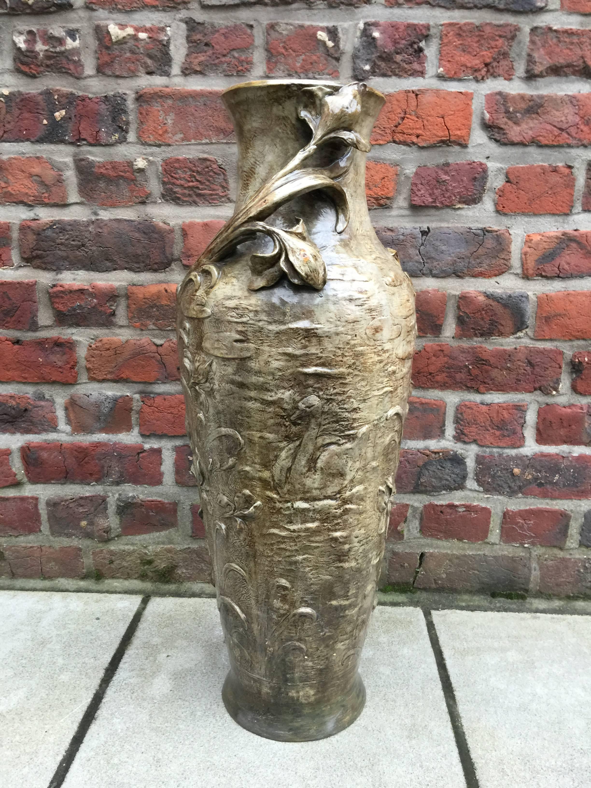 19th Century Friedrich Goldscheider Attributed Large Symbolist Vase 