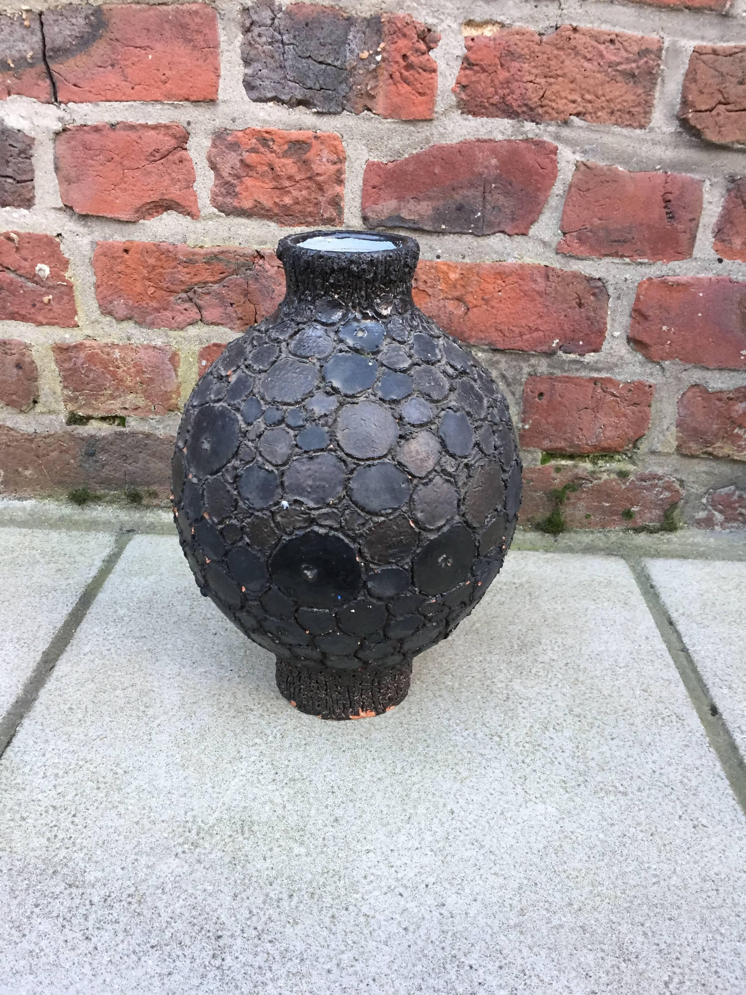 Perignem, Japanese-inspired ceramic vase, not signed, circa 1950
