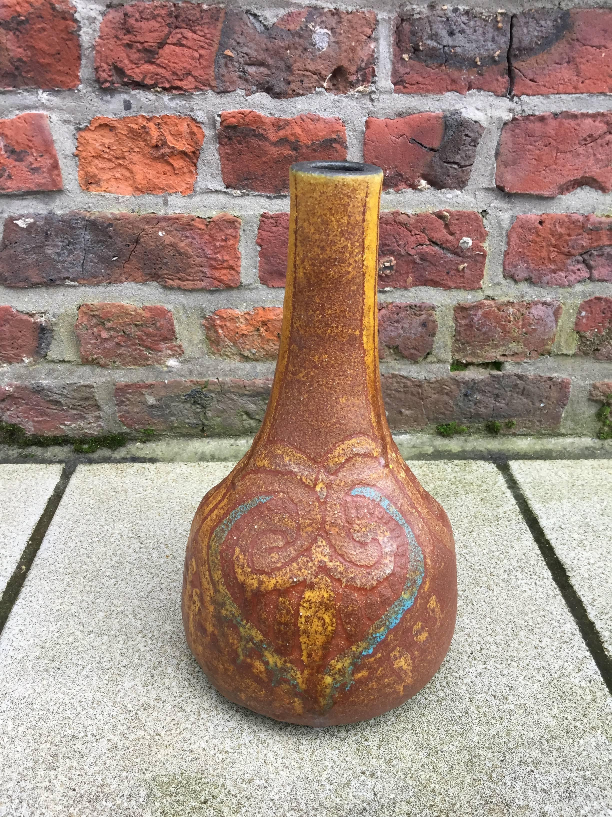 Ceramic vase by Accolay, circa 1960-1970.