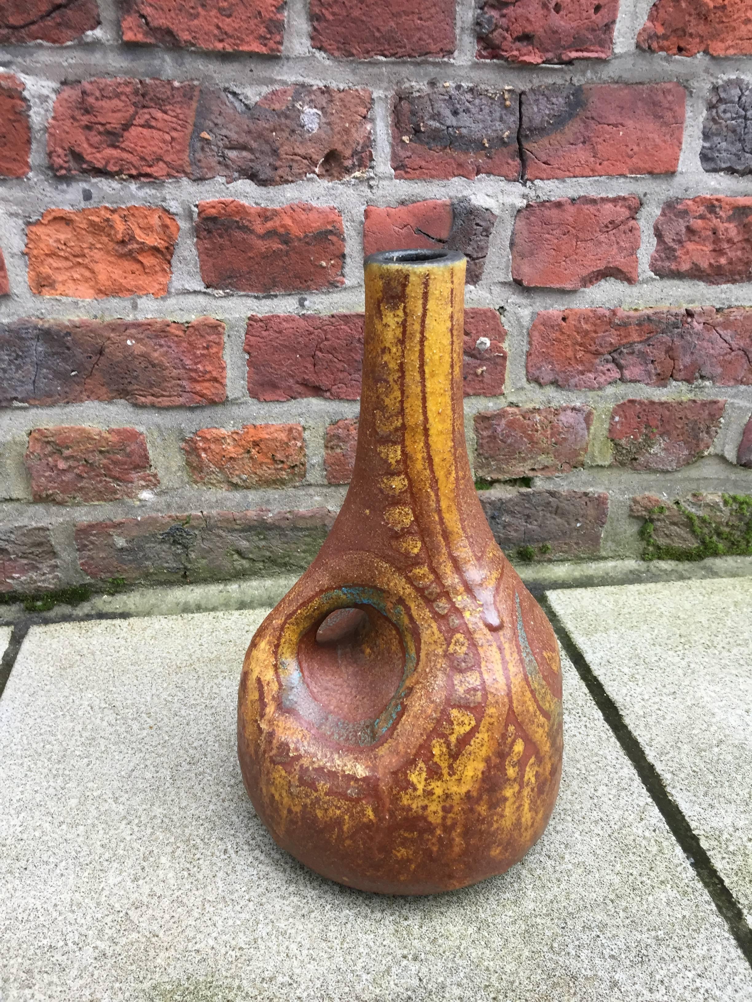 Mid-Century Modern Ceramic Vase by Accolay, circa 1960-1970 For Sale