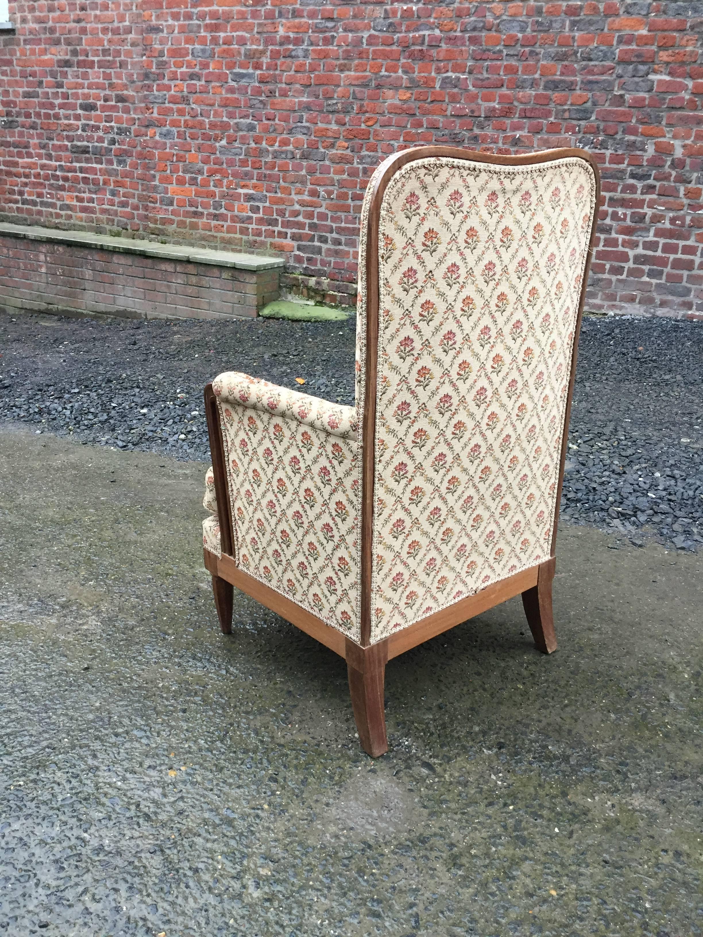 Pair of Art Deco mahogany armchairs circa 1925 For Sale 2