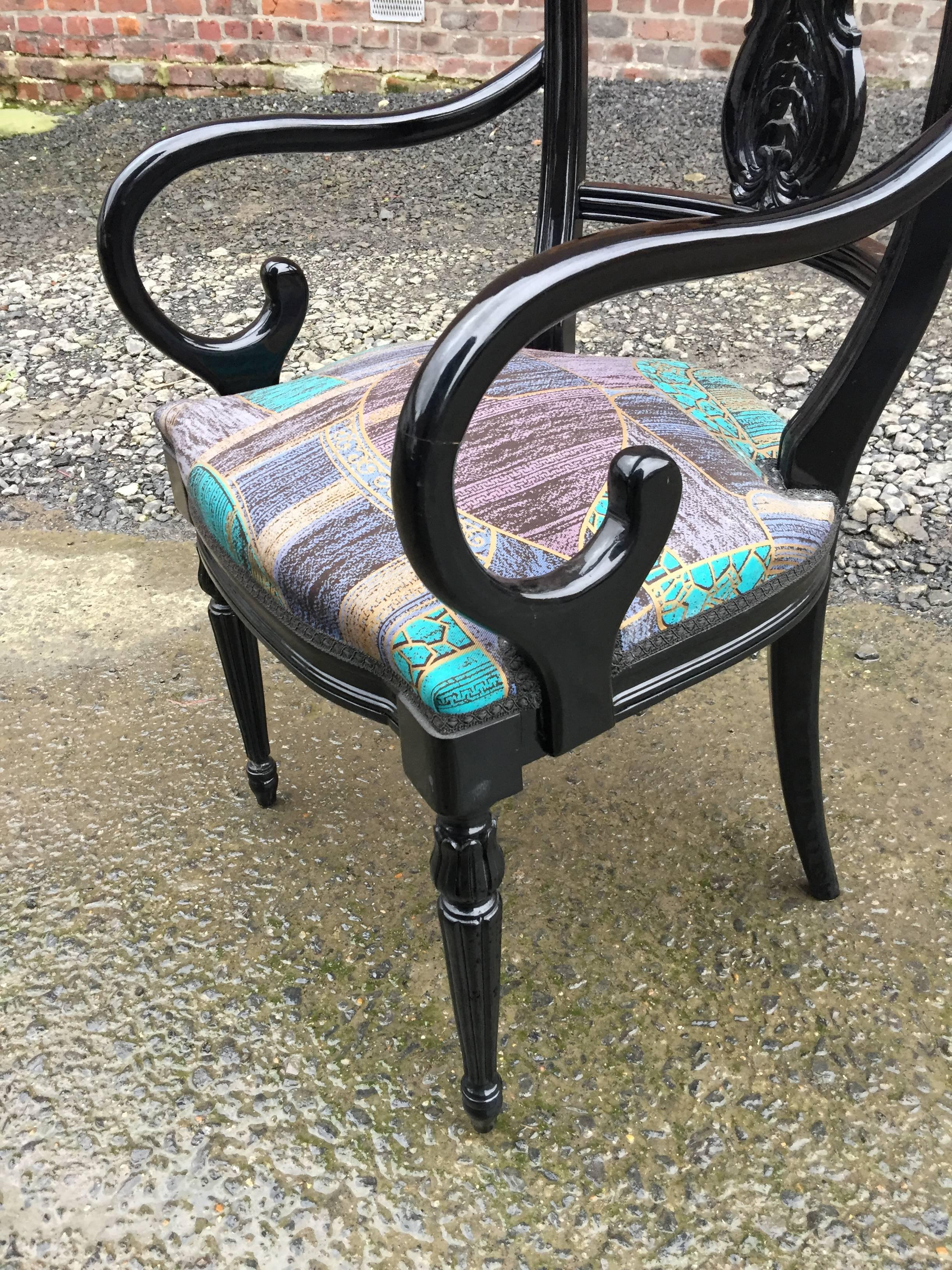 Late 20th Century Pair of Neoclassical armchairs circa 1970 For Sale