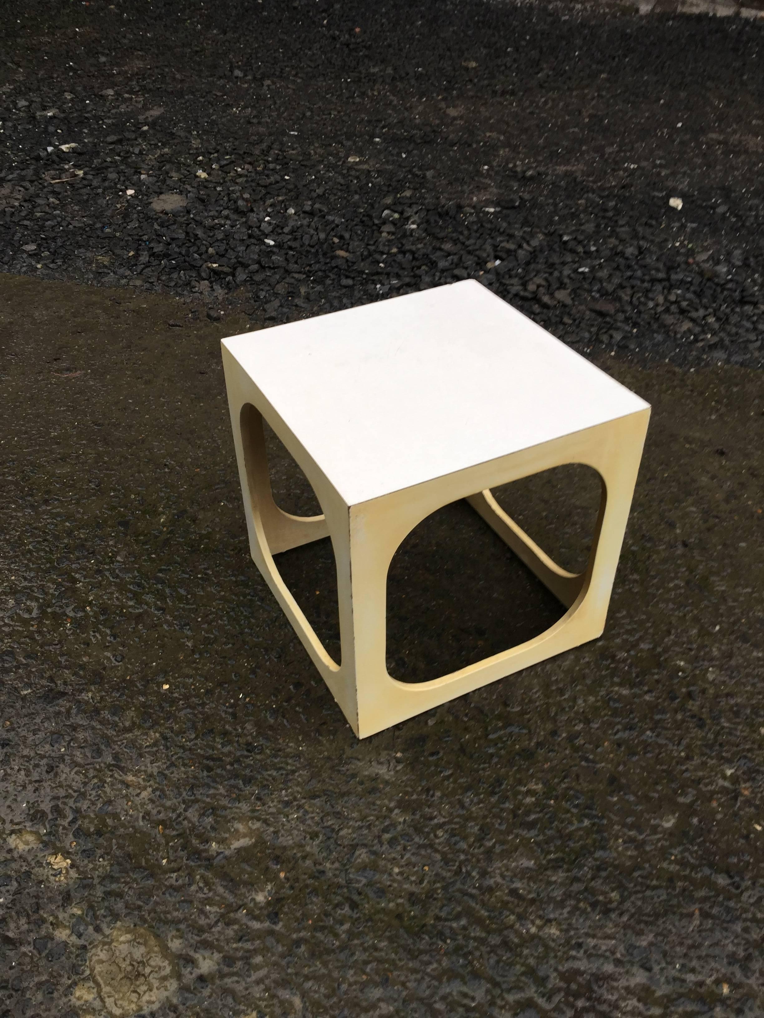 Lacquered Pop Design, Small side table in lacquered wood circa 1960 For Sale