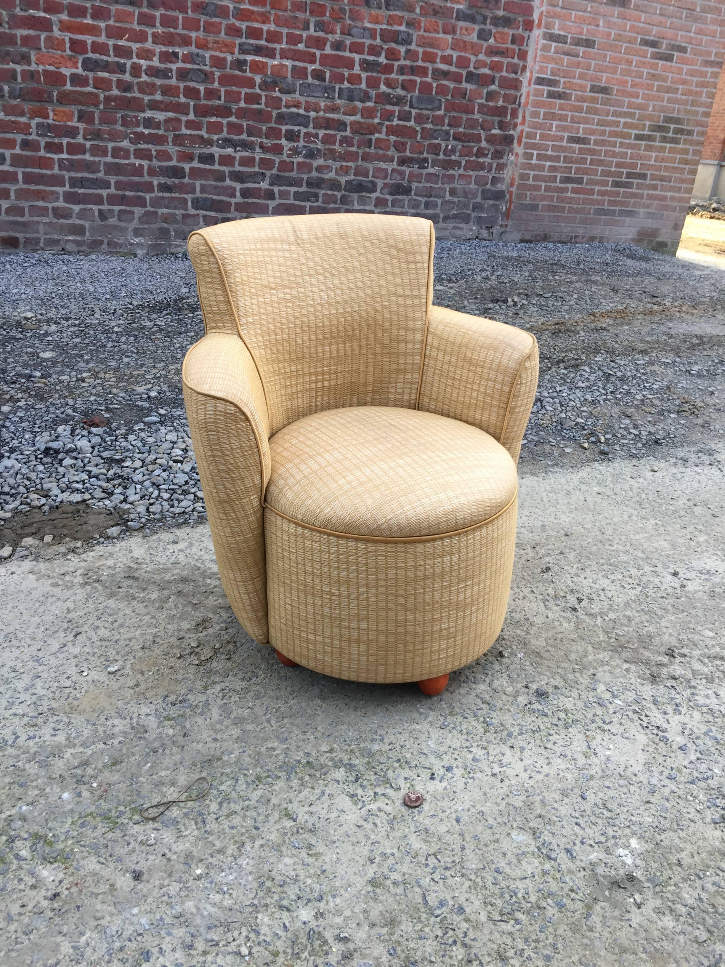 Pair of Art Deco Armchairs, circa 1950 In Good Condition For Sale In Saint-Ouen, FR