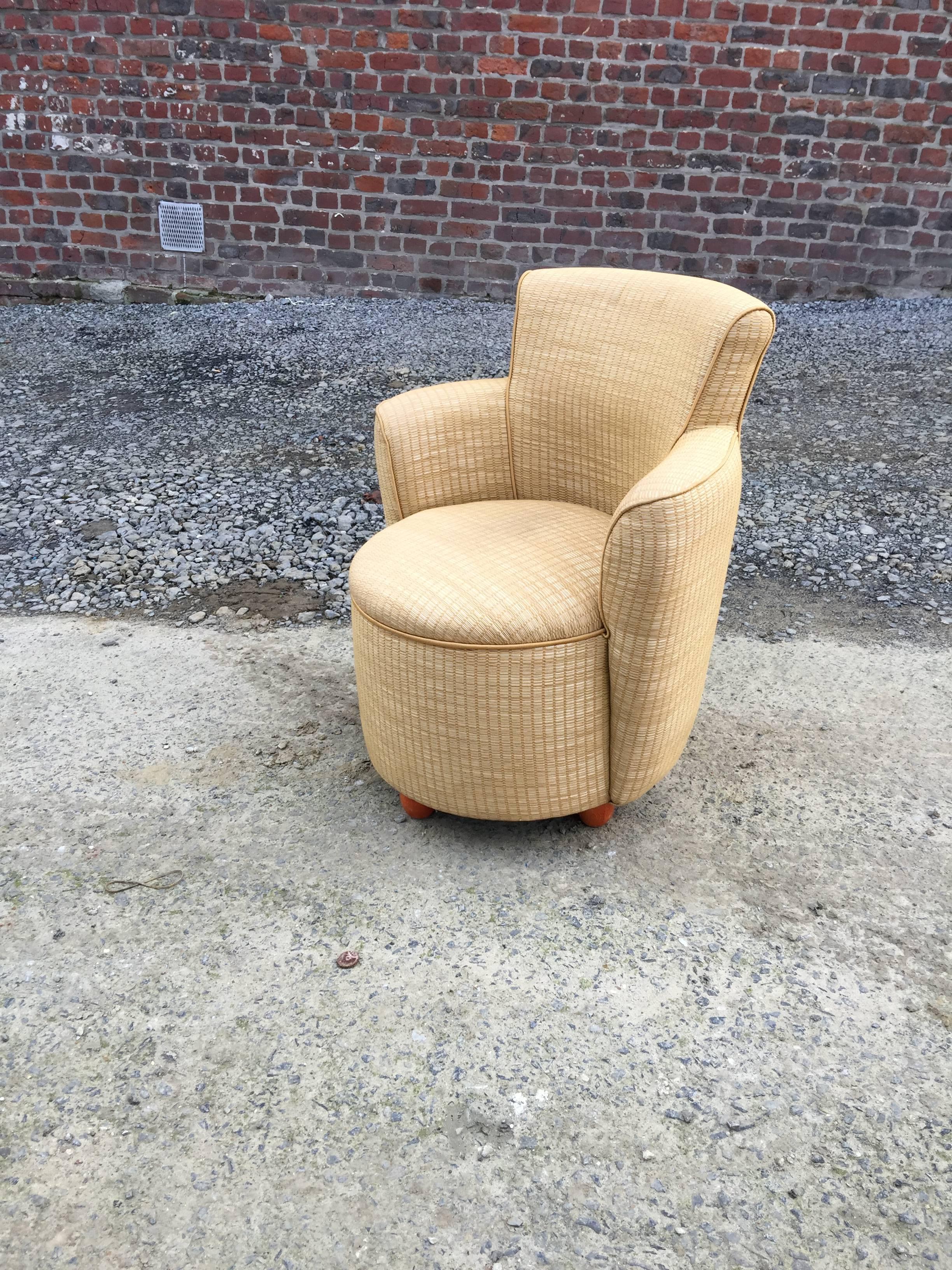 French Pair of Art Deco Armchairs, circa 1950 For Sale