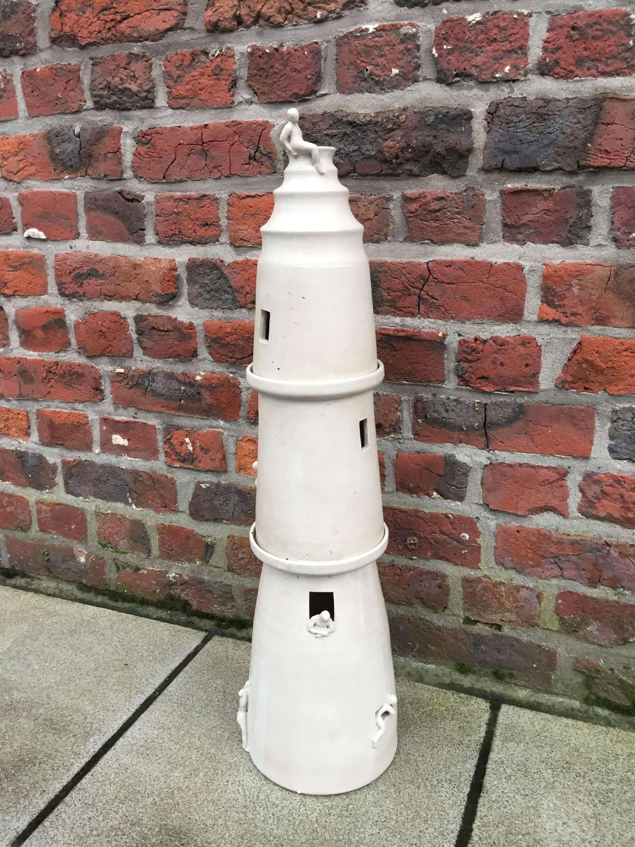 Hohe Original-Skulptur aus Keramik, um 1980 im Angebot 2