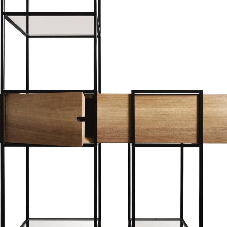 Babel Walnut and Iron Bookshelf For Sale at 1stDibs