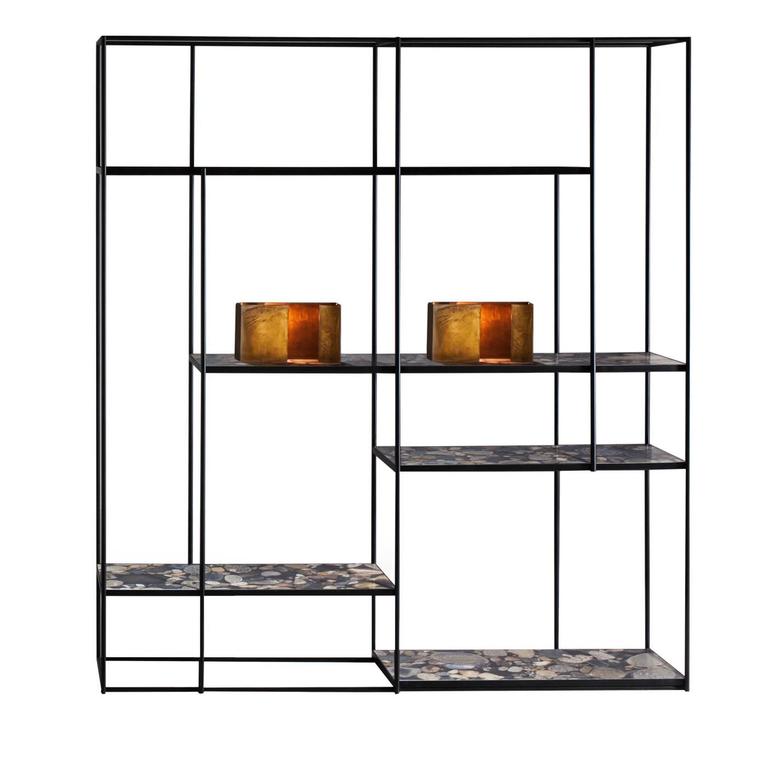 Hill Marble Shelves Bookcase For Sale at 1stdibs