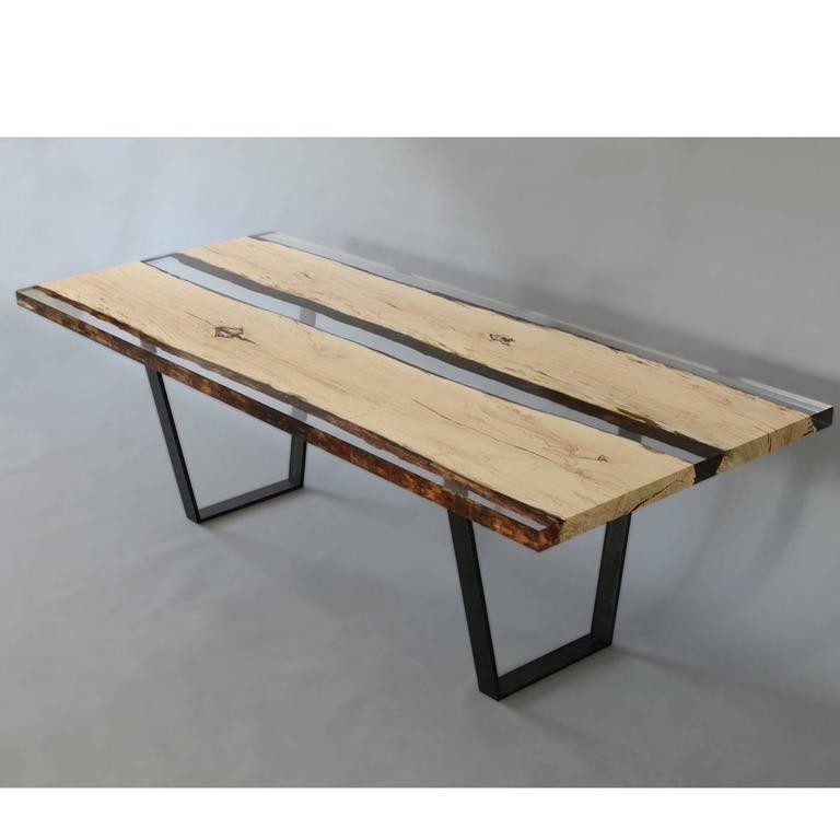 Wood and Resin Table For Sale at 1stdibs