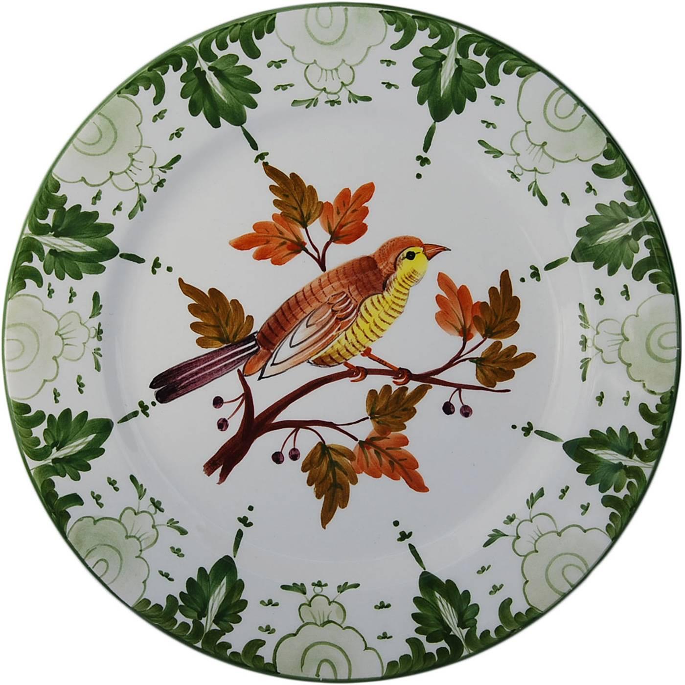 Italian Set of six Tropical Birds Ceramic Plates