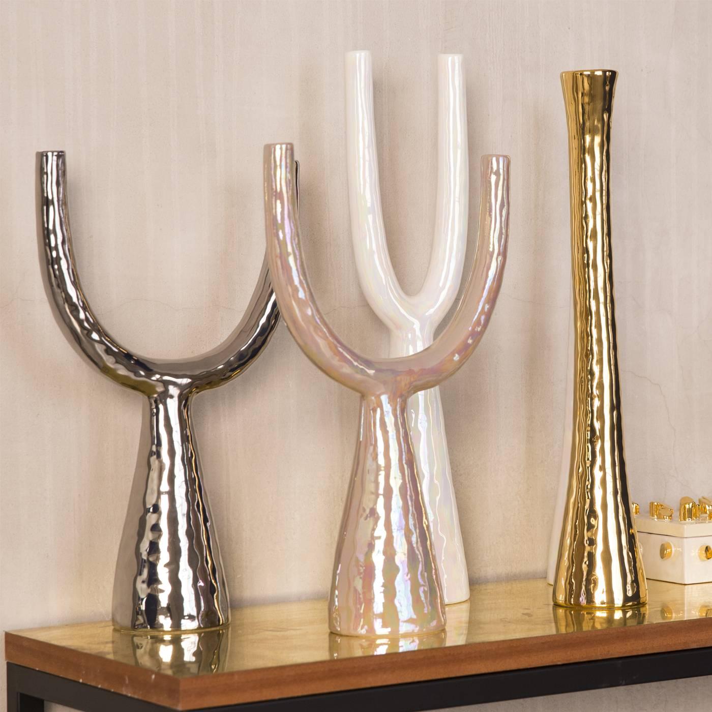 Other Stylish Candleholder in Mother-of-Pearl Luster