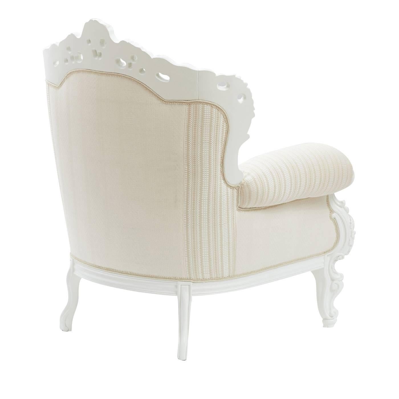 Contemporary Baroque Armchair With Handmade Fabric