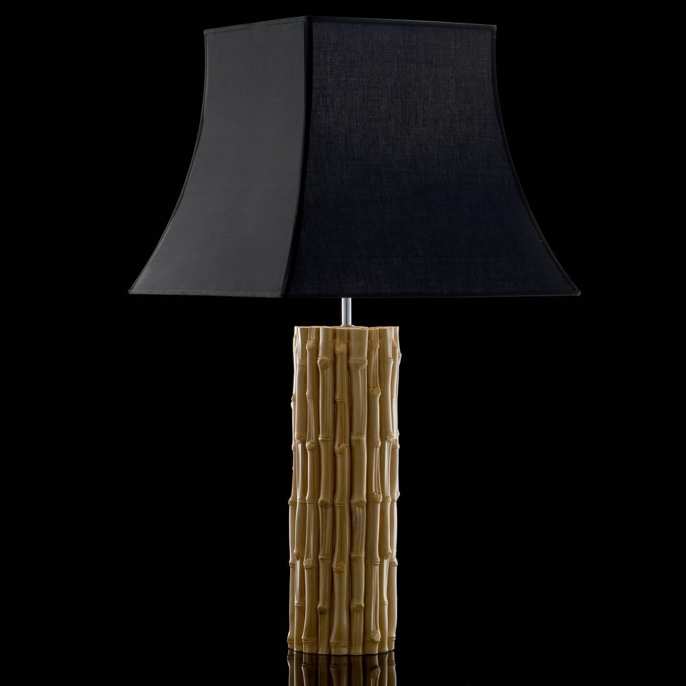 Italian Bamboo Amber Desk Lamp